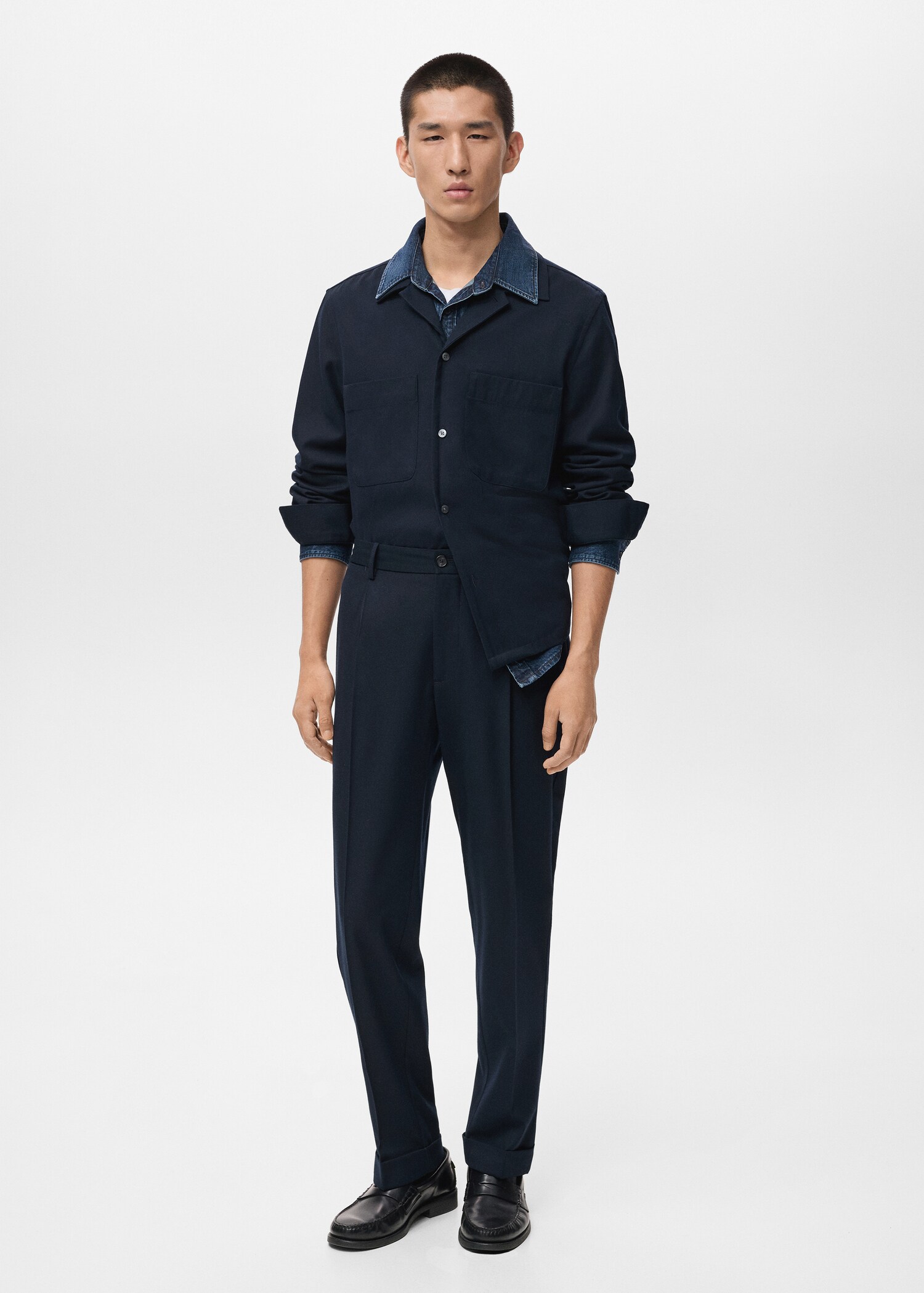 Regular-fit pleated trousers - General plane