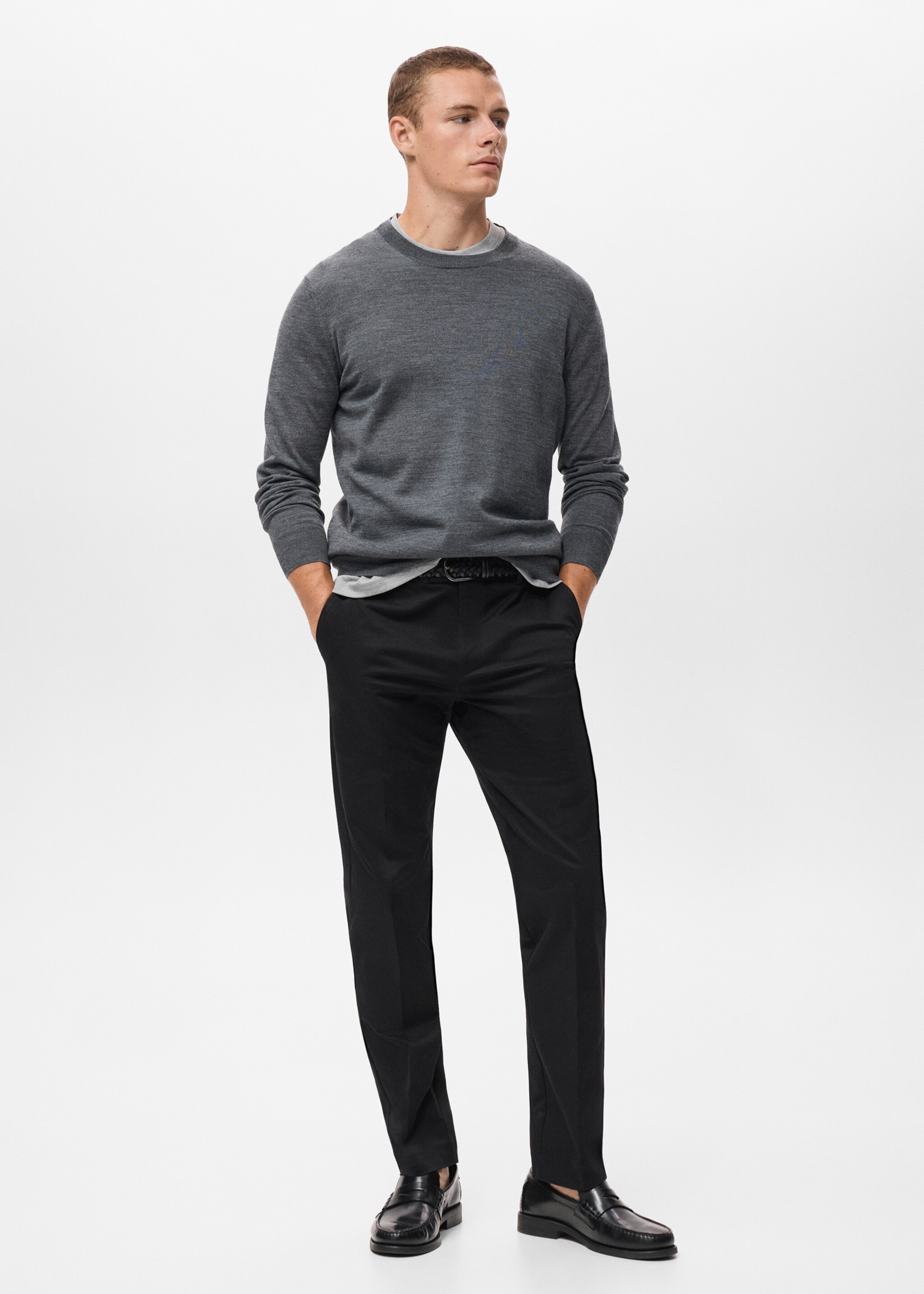 Regular-fit cotton trousers - General plane, Navy. Ref: 17055969-00.