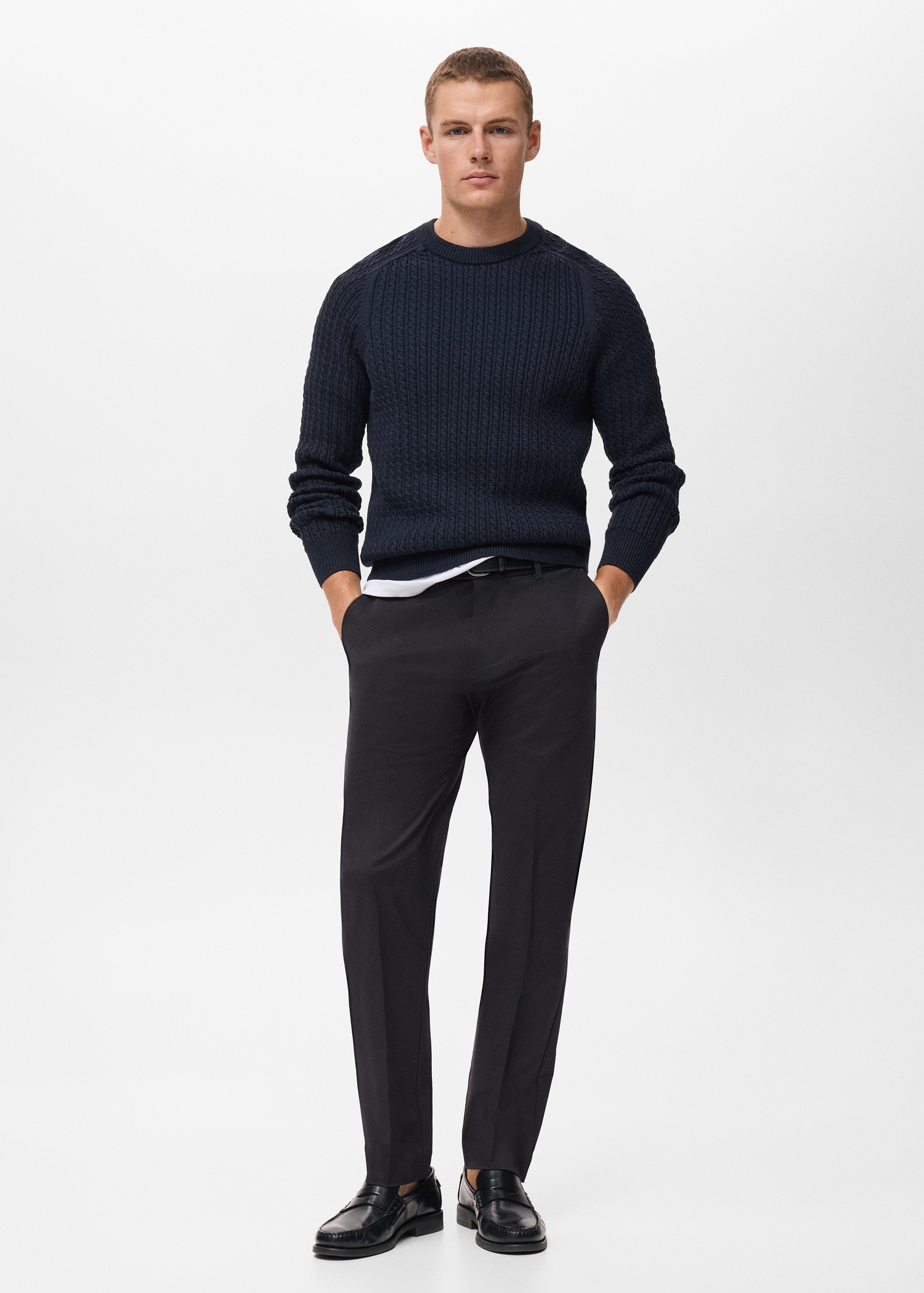 Regular-fit cotton trousers - General plane