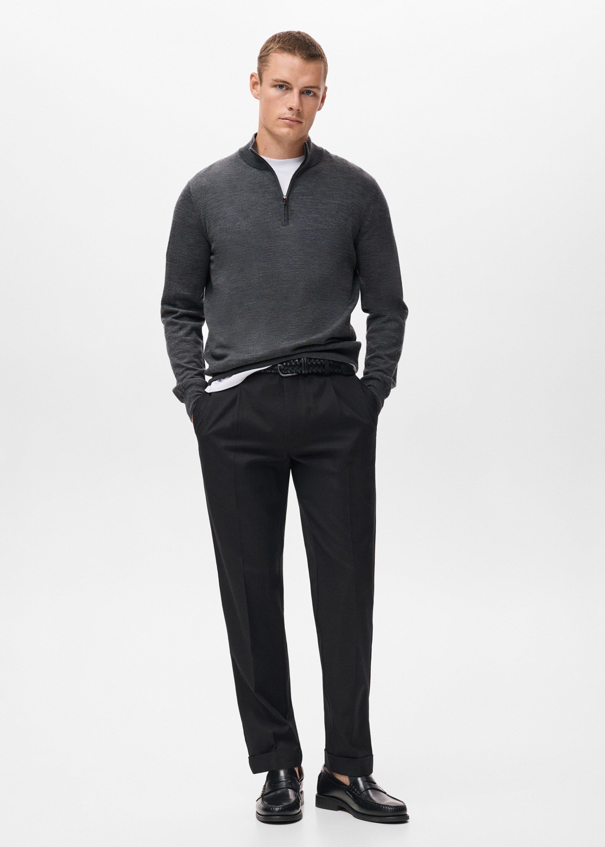 เสื้อสเวตเตอร์คอเพอร์กินส์ผ้าวูล 100% - เครื่องบินทั่วไป
