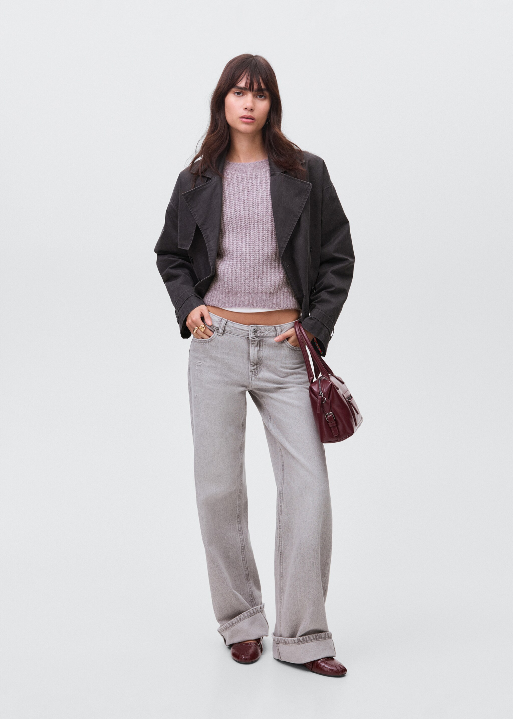 Grobstrick-Pullover - Allgemeine Ansicht, Helllila/Pastelllila. Ref: 17056330-00.