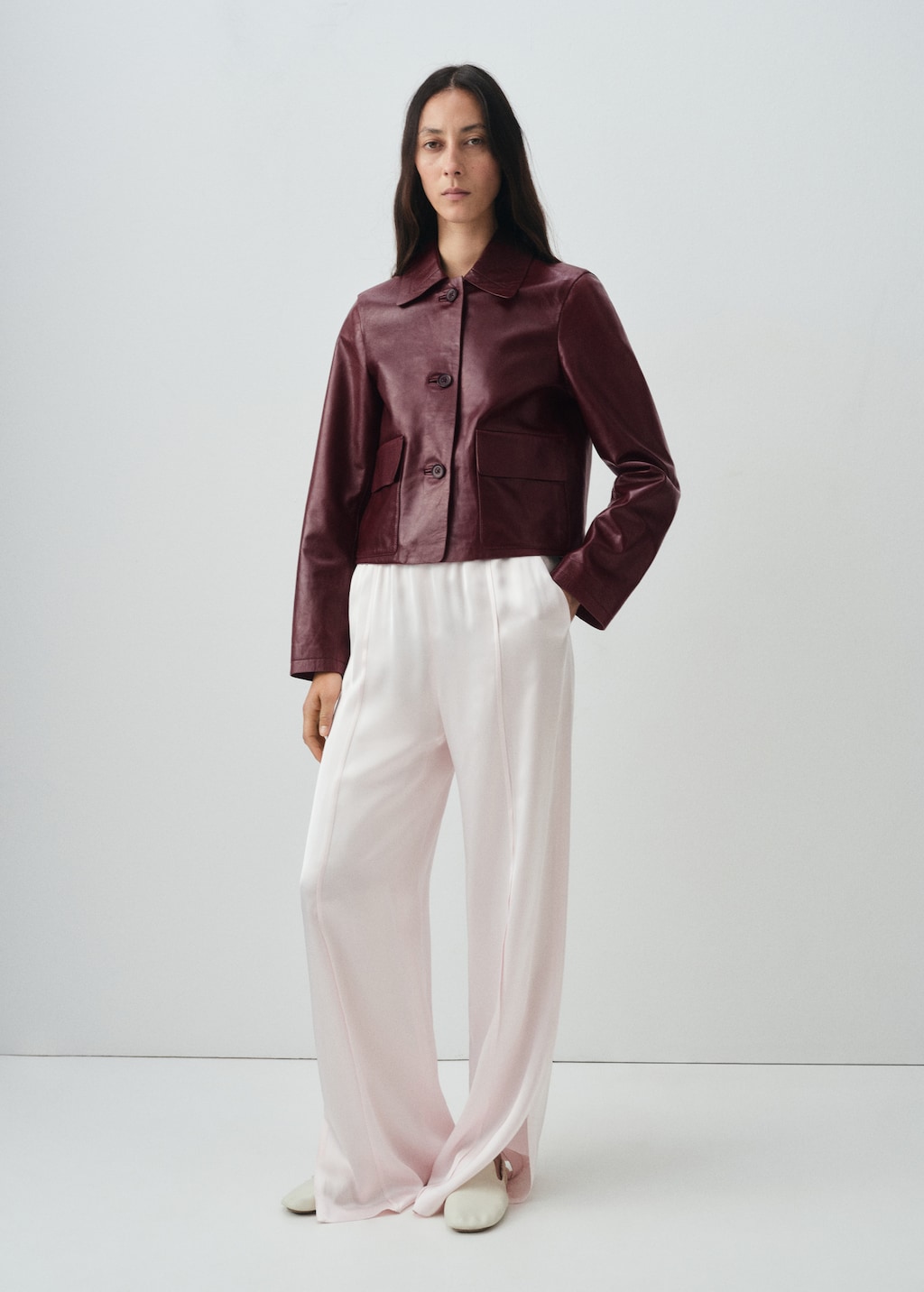 Mango 100% leather jacket with buttons