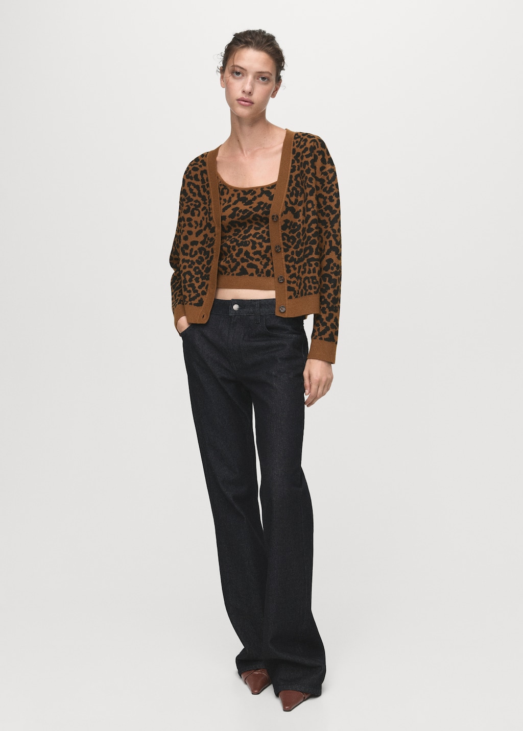 Mango Leopard knit cardigan