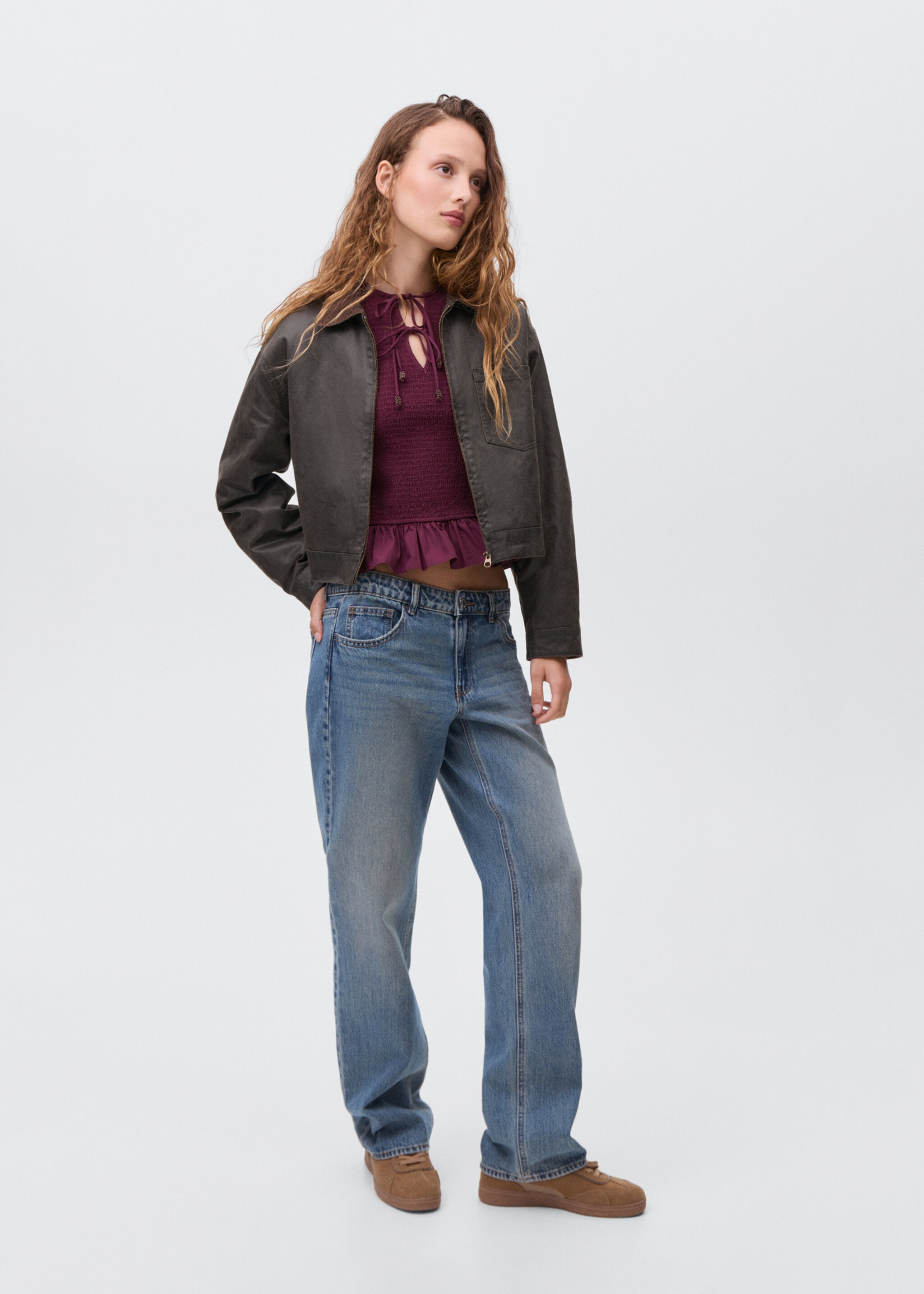 Leather-effect biker jacket - General plane, Brown. Ref: 17056720-00.