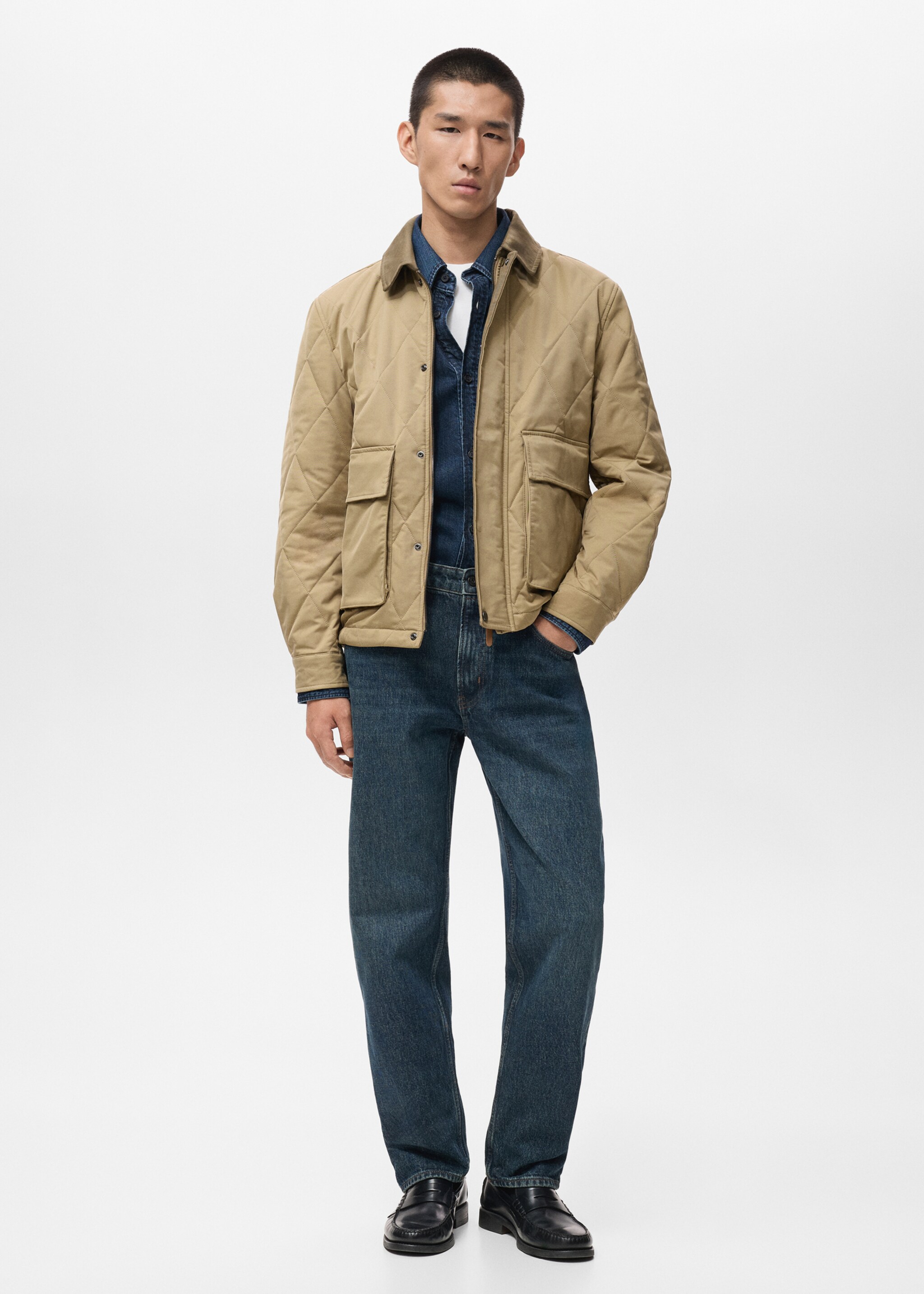 Wasserabweisende Steppjacke - Allgemeine Ansicht, Beige. Ref: 17056721-00.