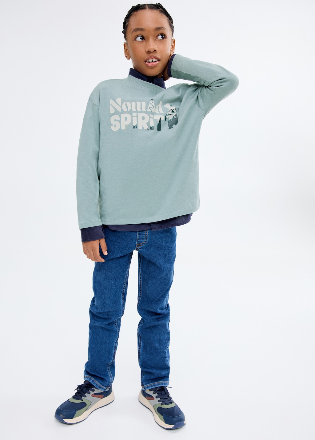 Printed cotton-blend T-shirt