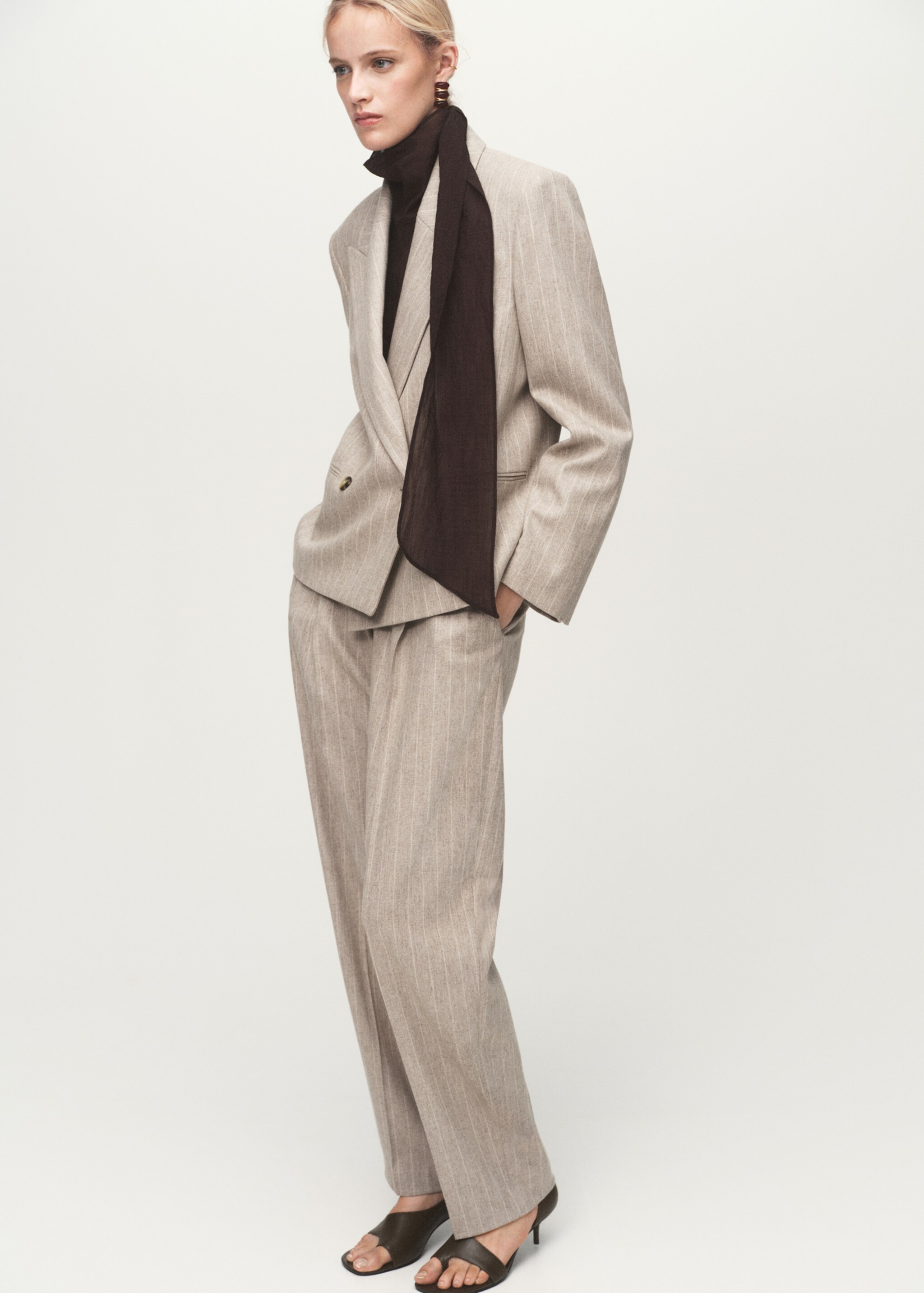 Pinstripe wool suit trousers - General plane, Grey. Ref: 17057140-00.