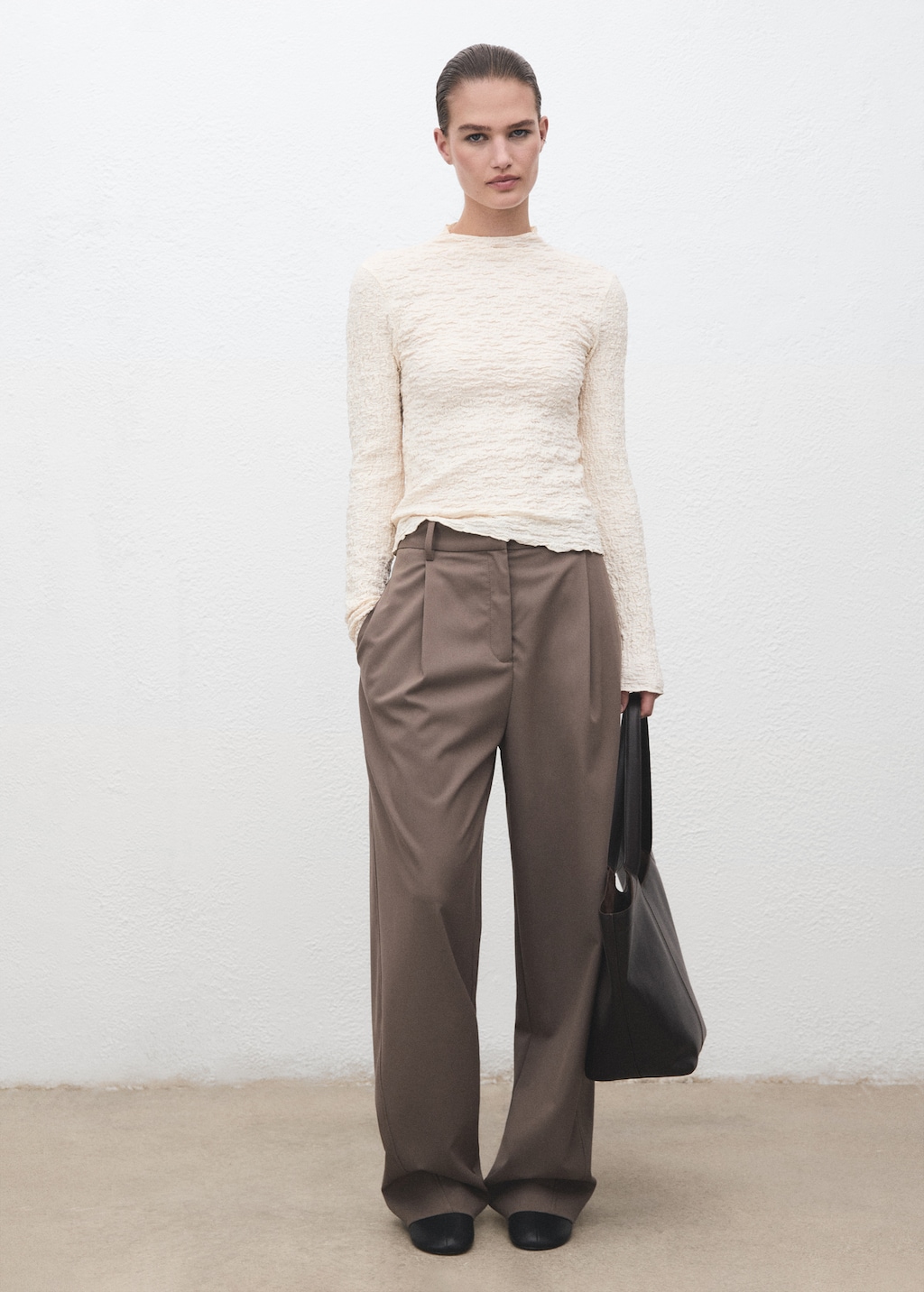 Textured crepe top