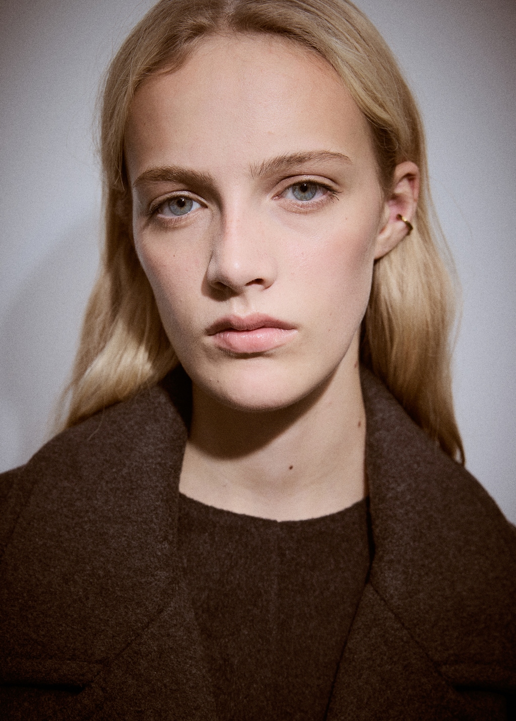 Leather and fur clutch