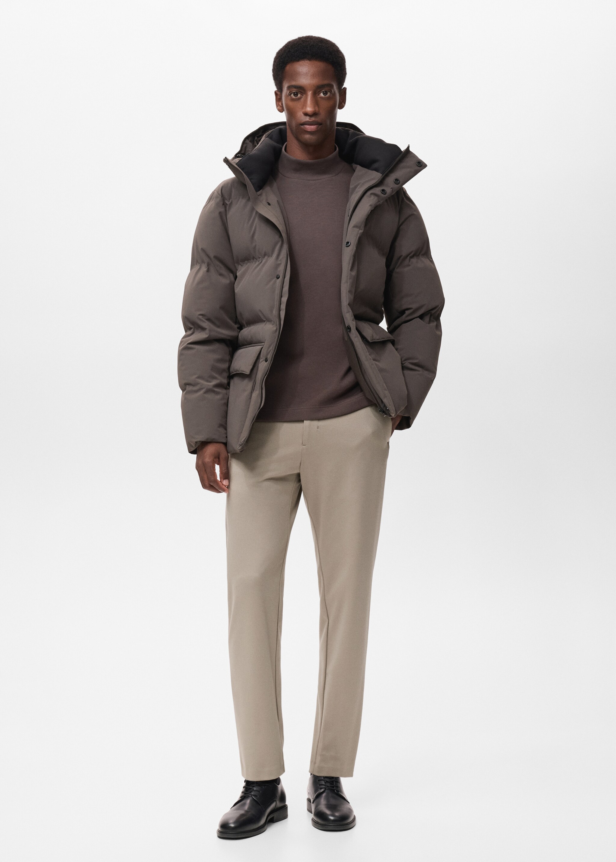 Thermoregulating waterproof padded anorak - General plane, Medium Brown. Ref: 17058266-00.
