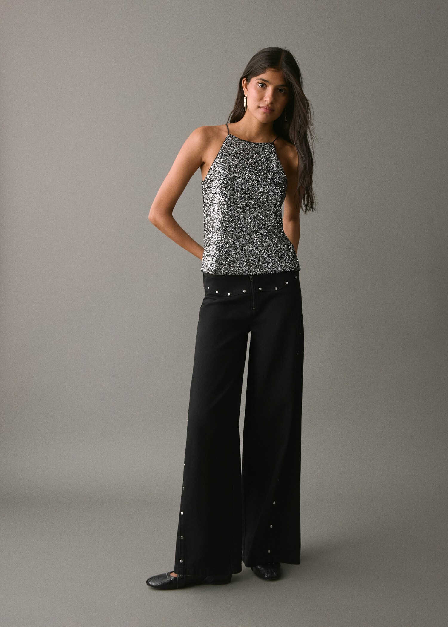 Top halter lentejuelas - Plano general
