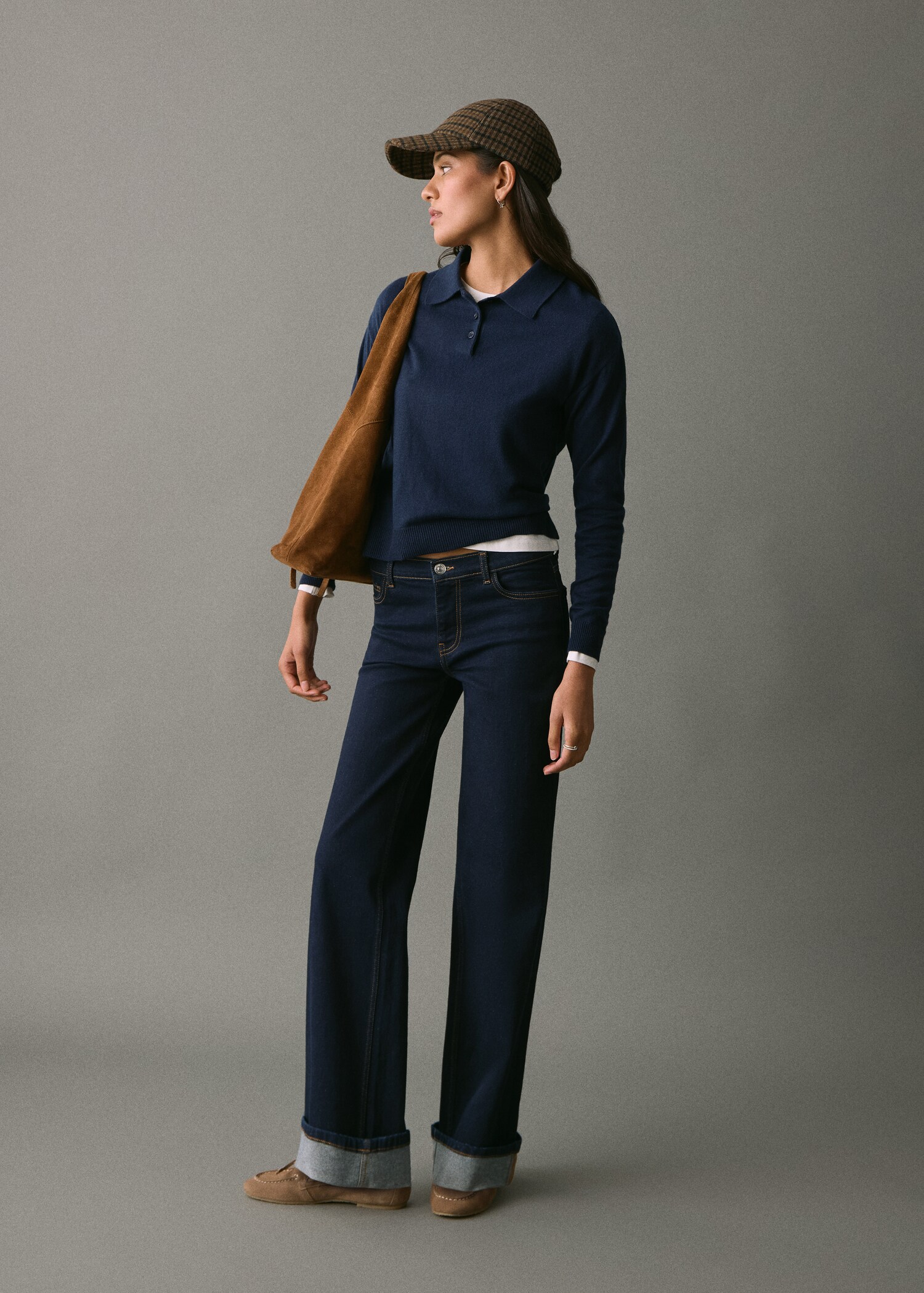 Straight jeans with turn-up - General plane