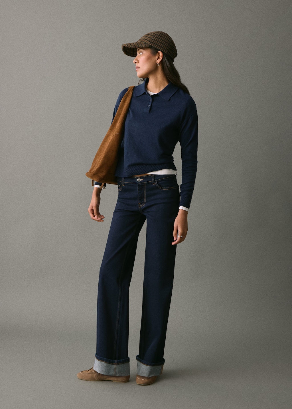 Straight jeans with turn-up