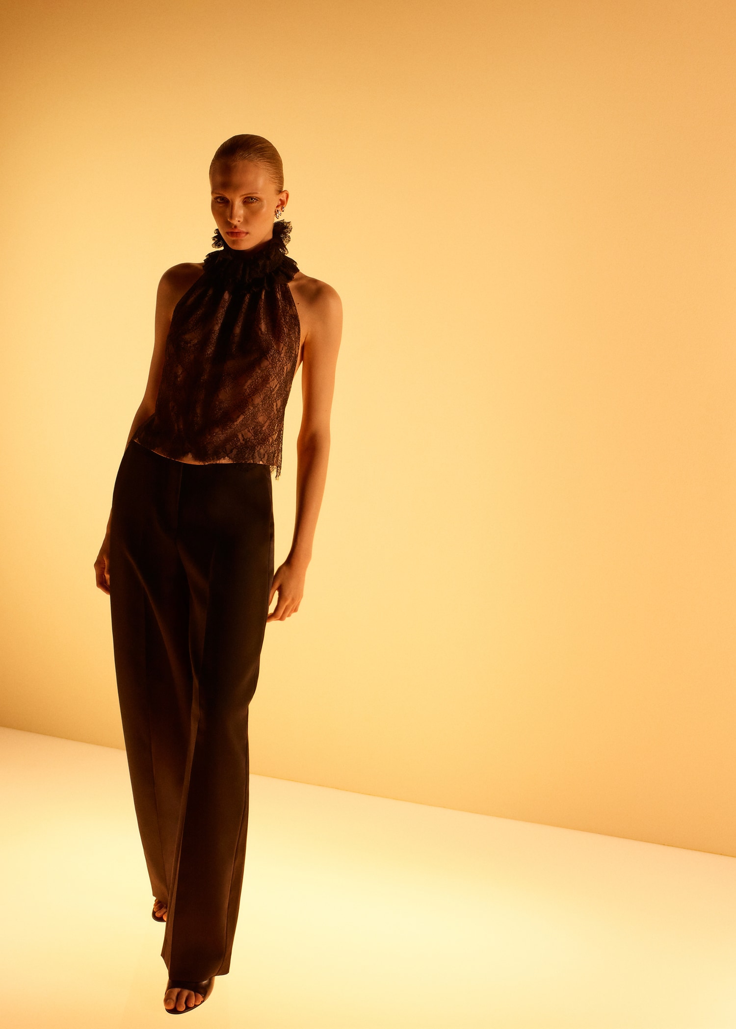 Lace top with ruff collar - General plane