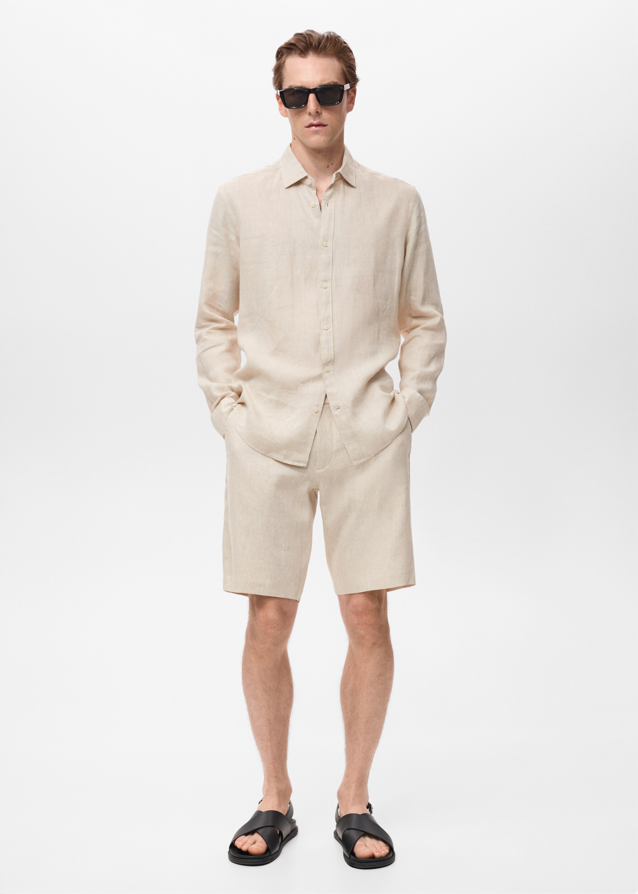 Bermudas slim fit 100% lino - Plano general