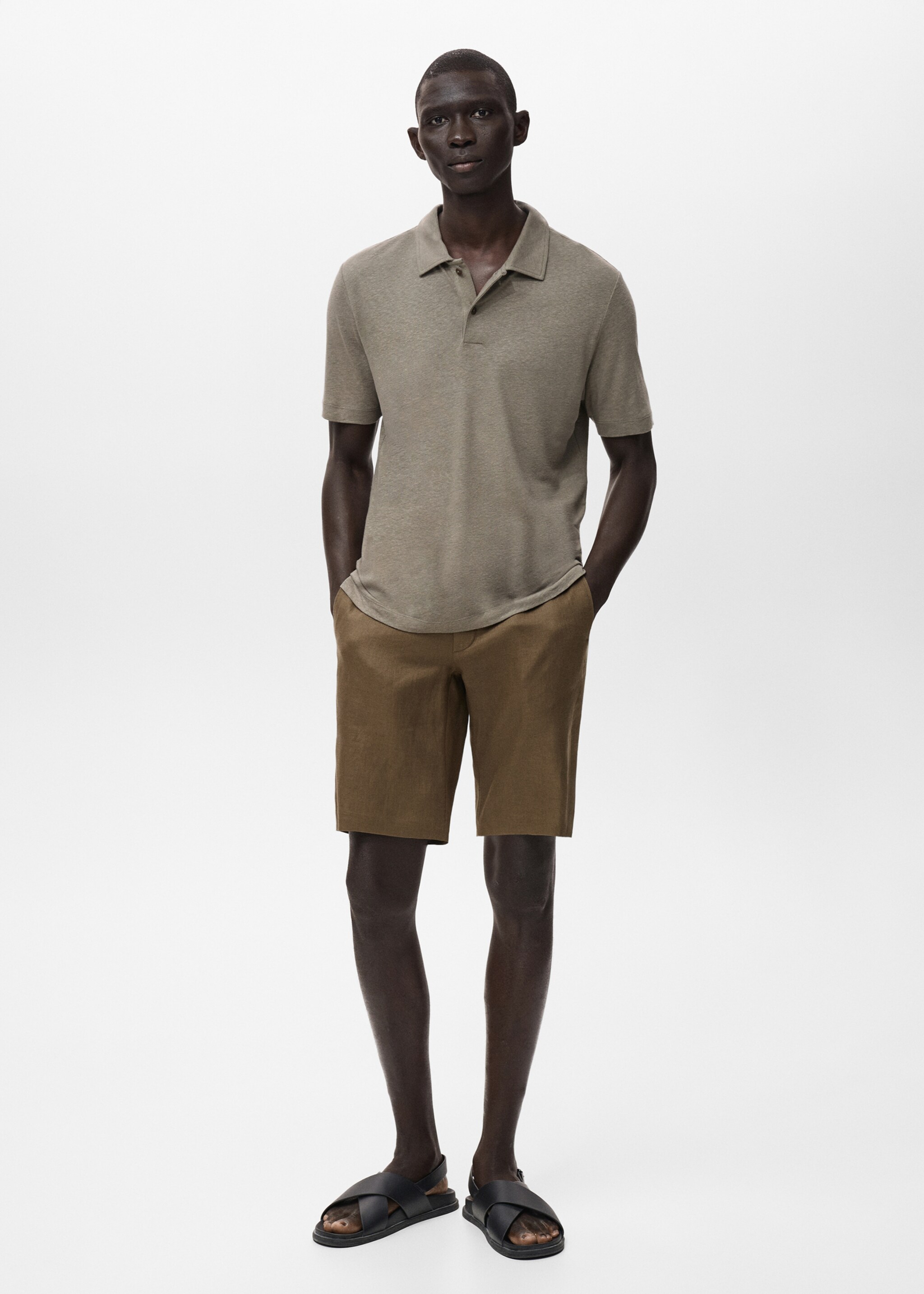 Bermudas slim fit 100% lino - Plano general