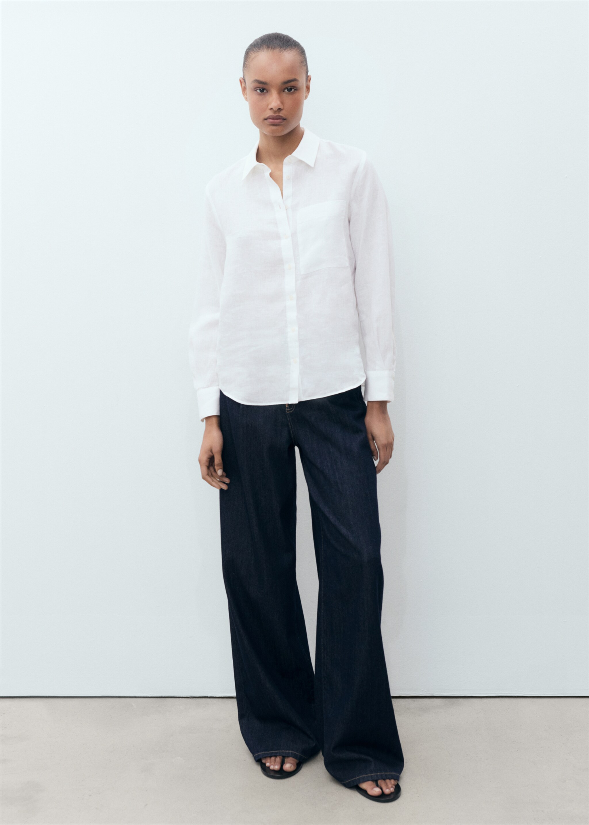 Straight linen shirt - General plane