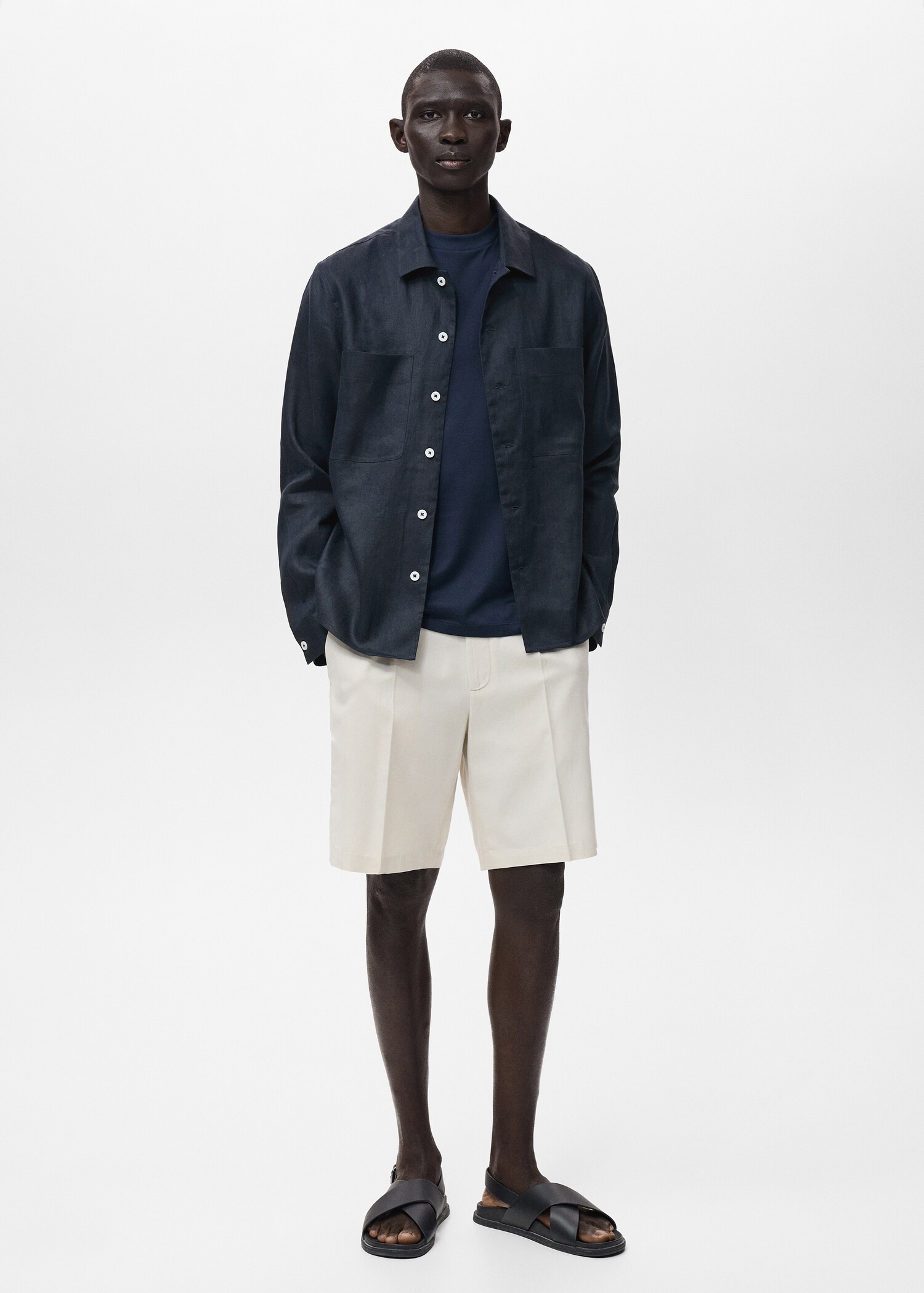 100% linen bermuda shorts - Загальний план
