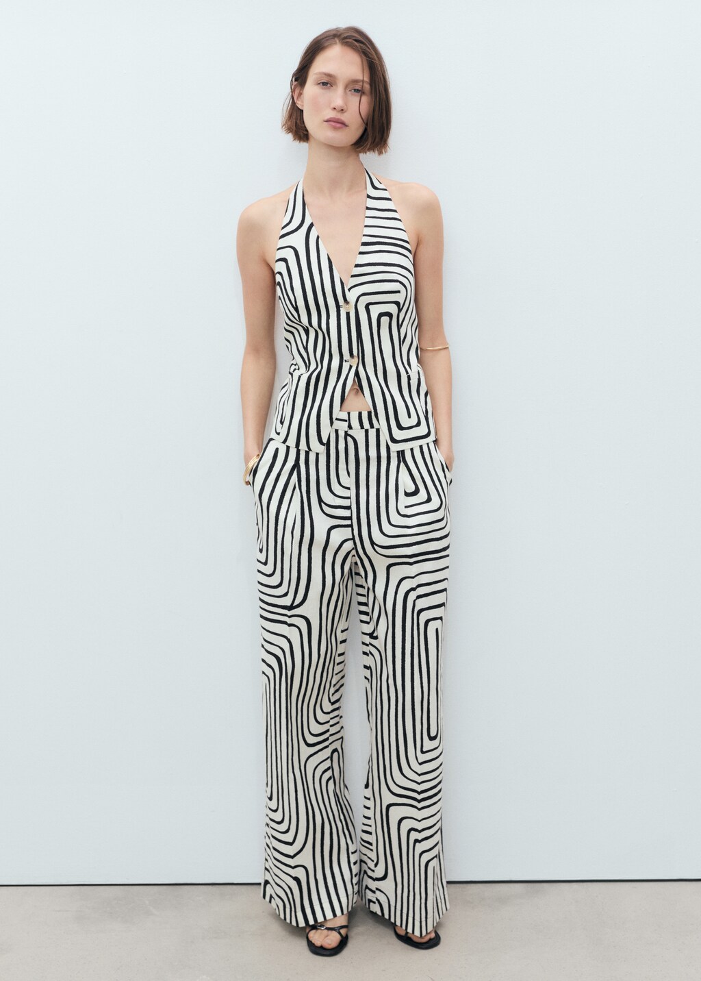 Geometric-print linen pants - image 2