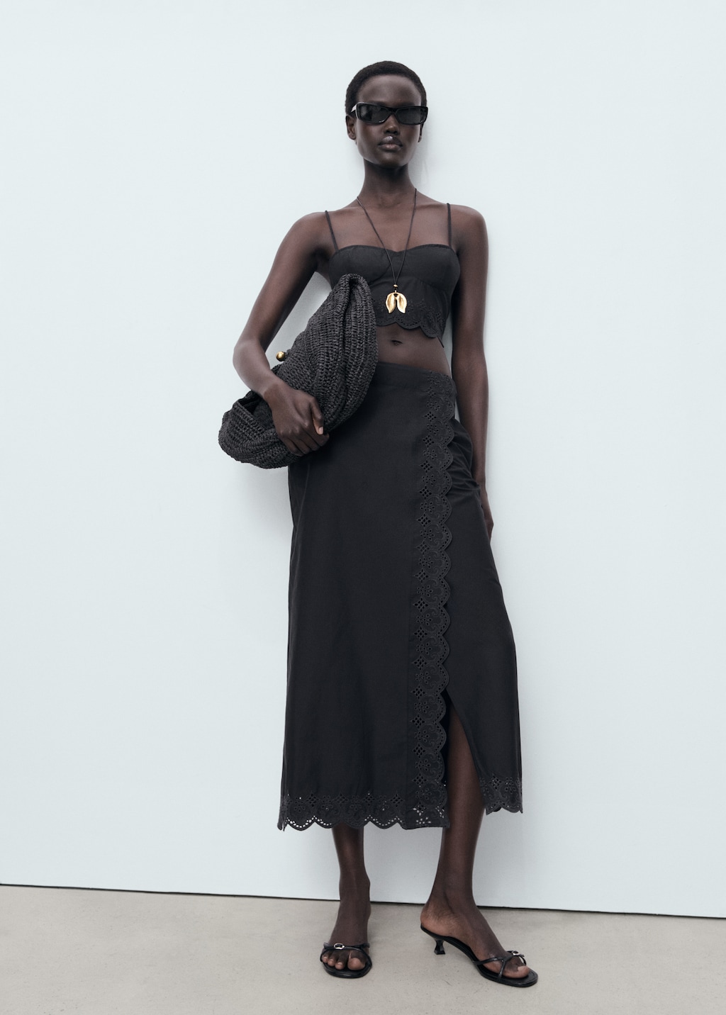 Embroidered crop top