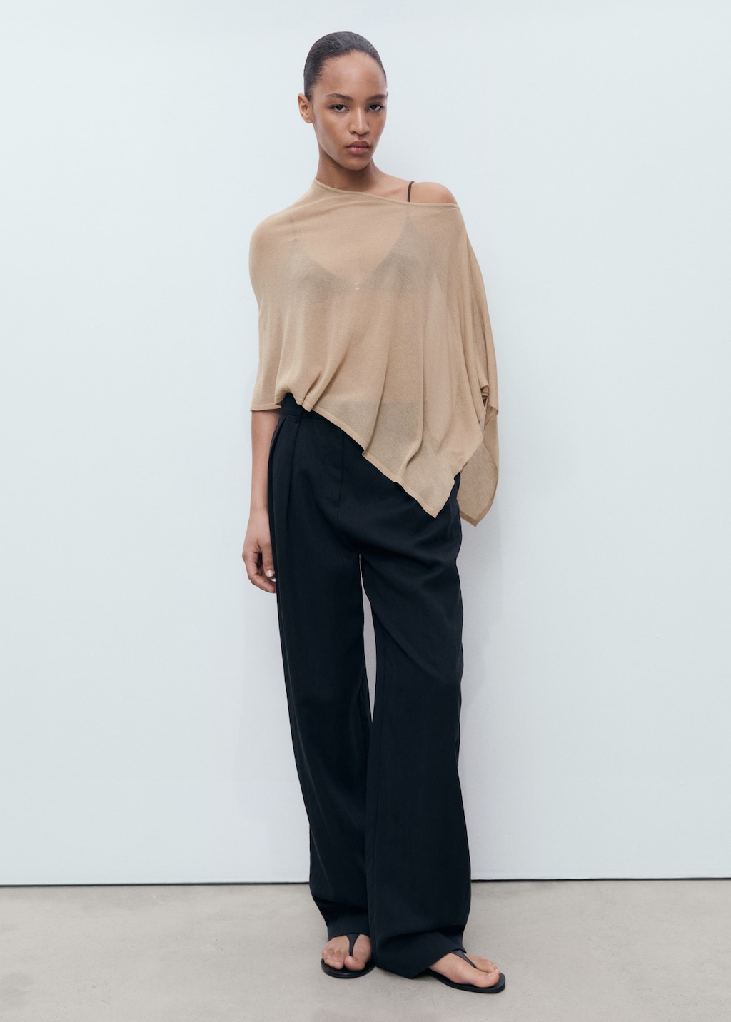 Mango Asymmetrical knitted cape