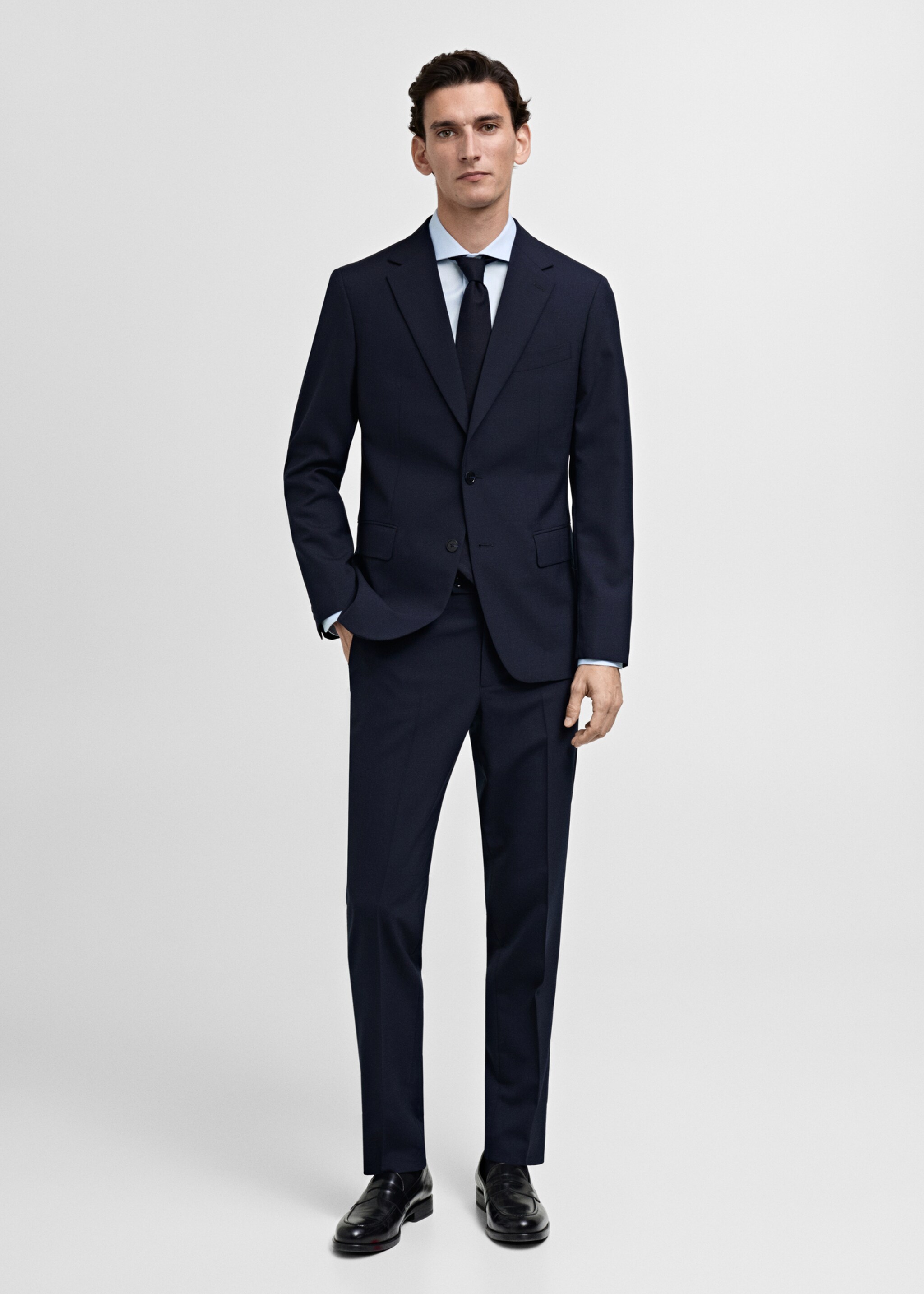 Slim-fit cotton poplin suit shirt - General plane