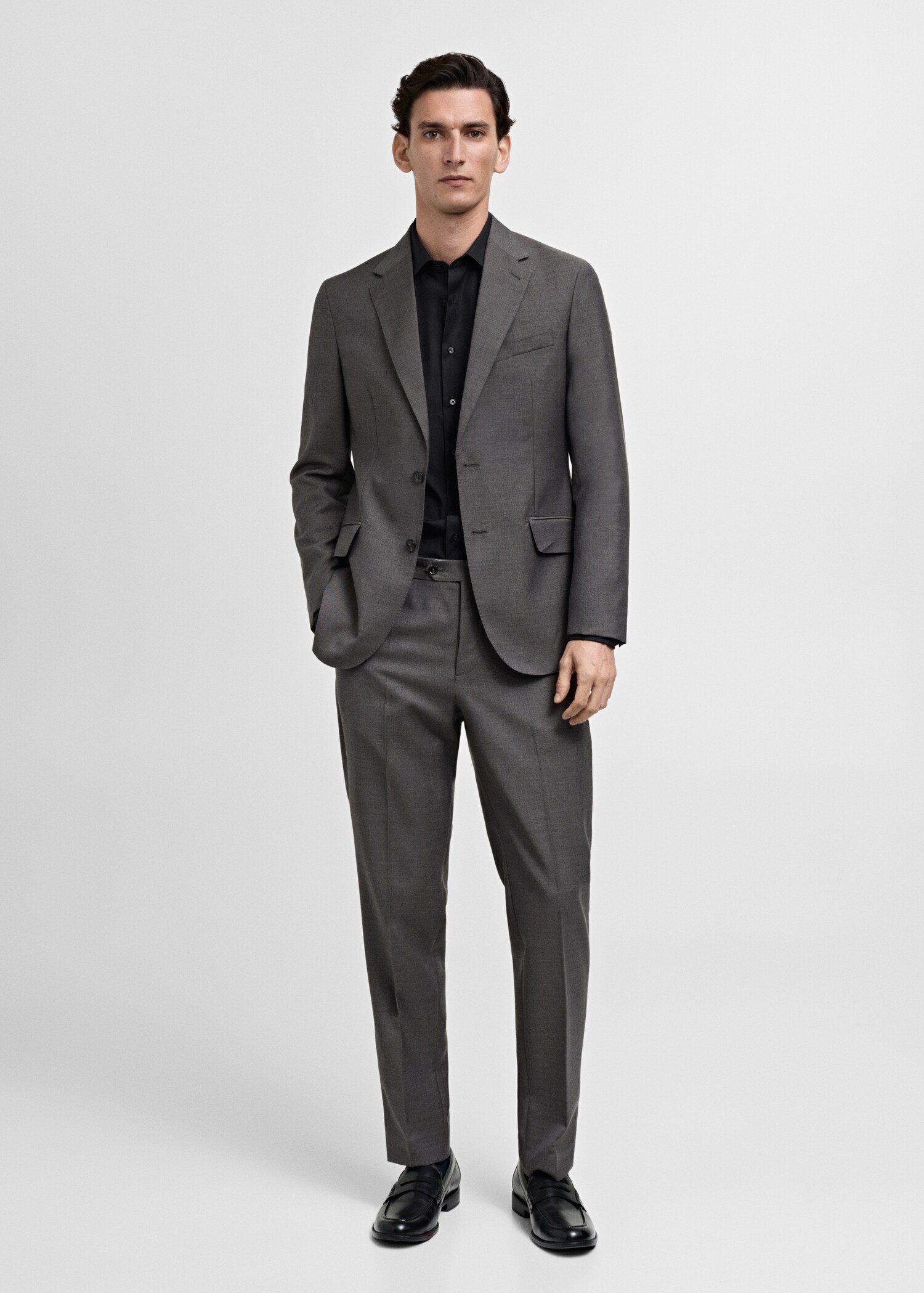 Chemise costume slim-fit popeline coton - Plan général