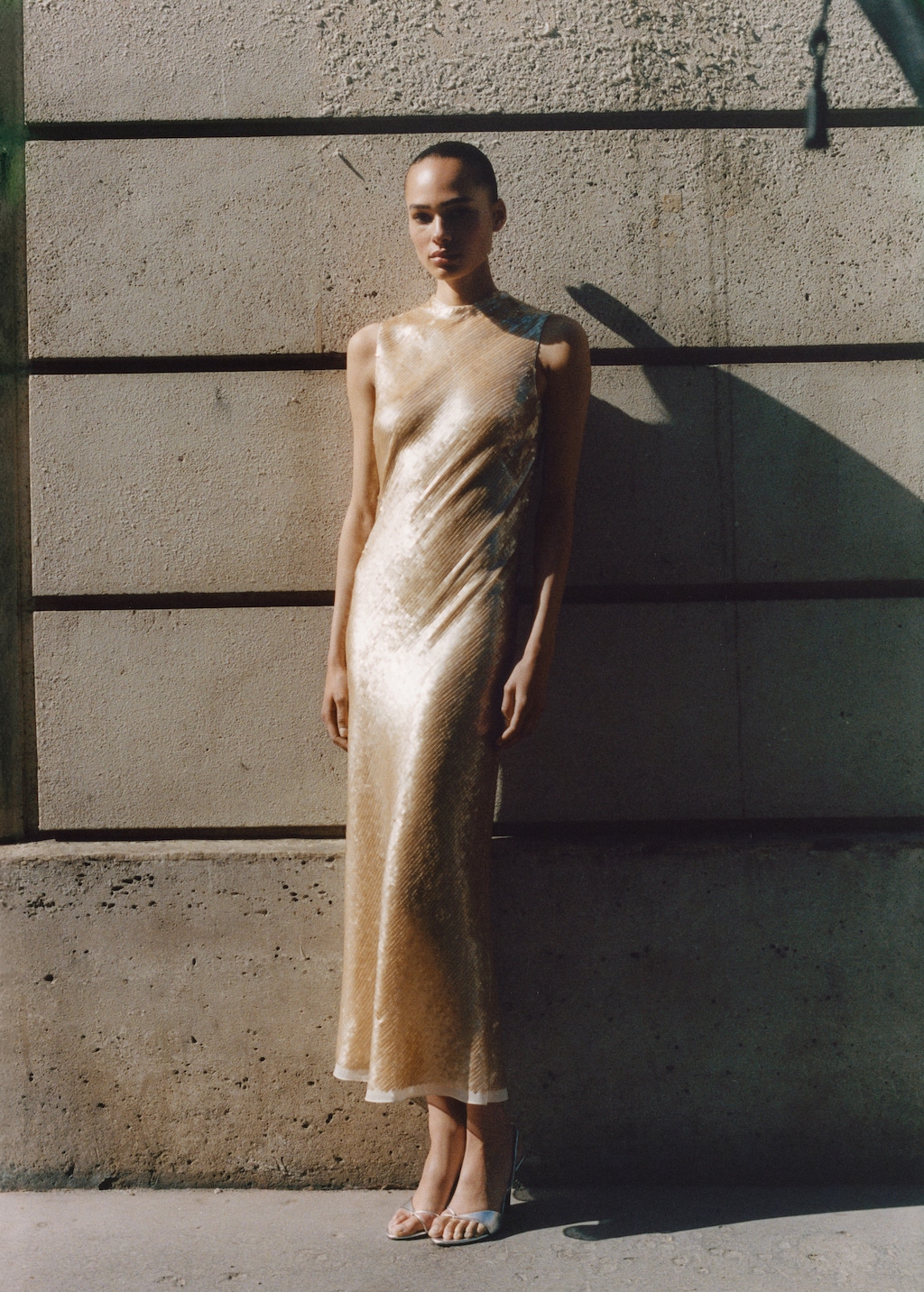 Scoop-back sequin dress