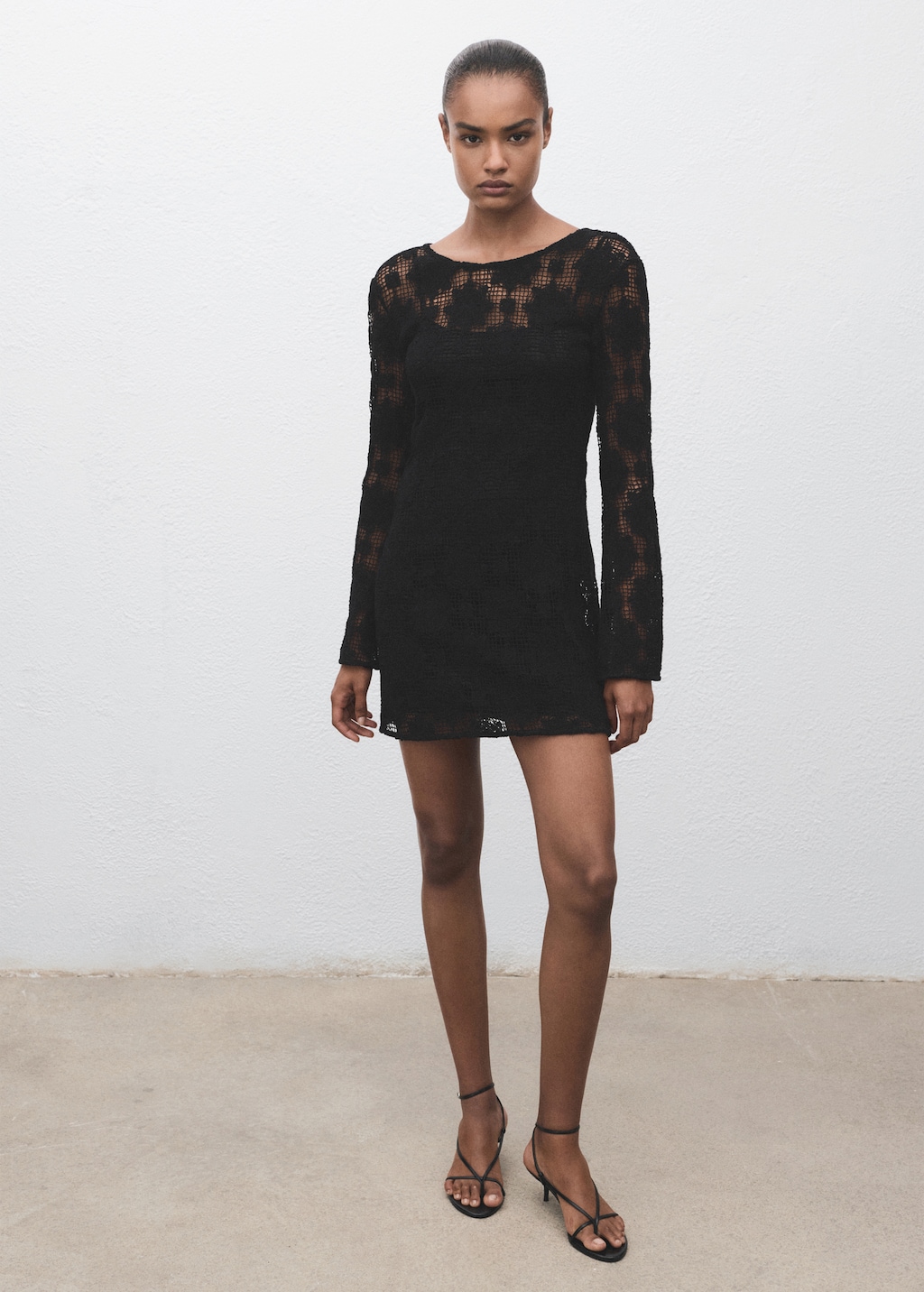 Crochet dress with back neckline