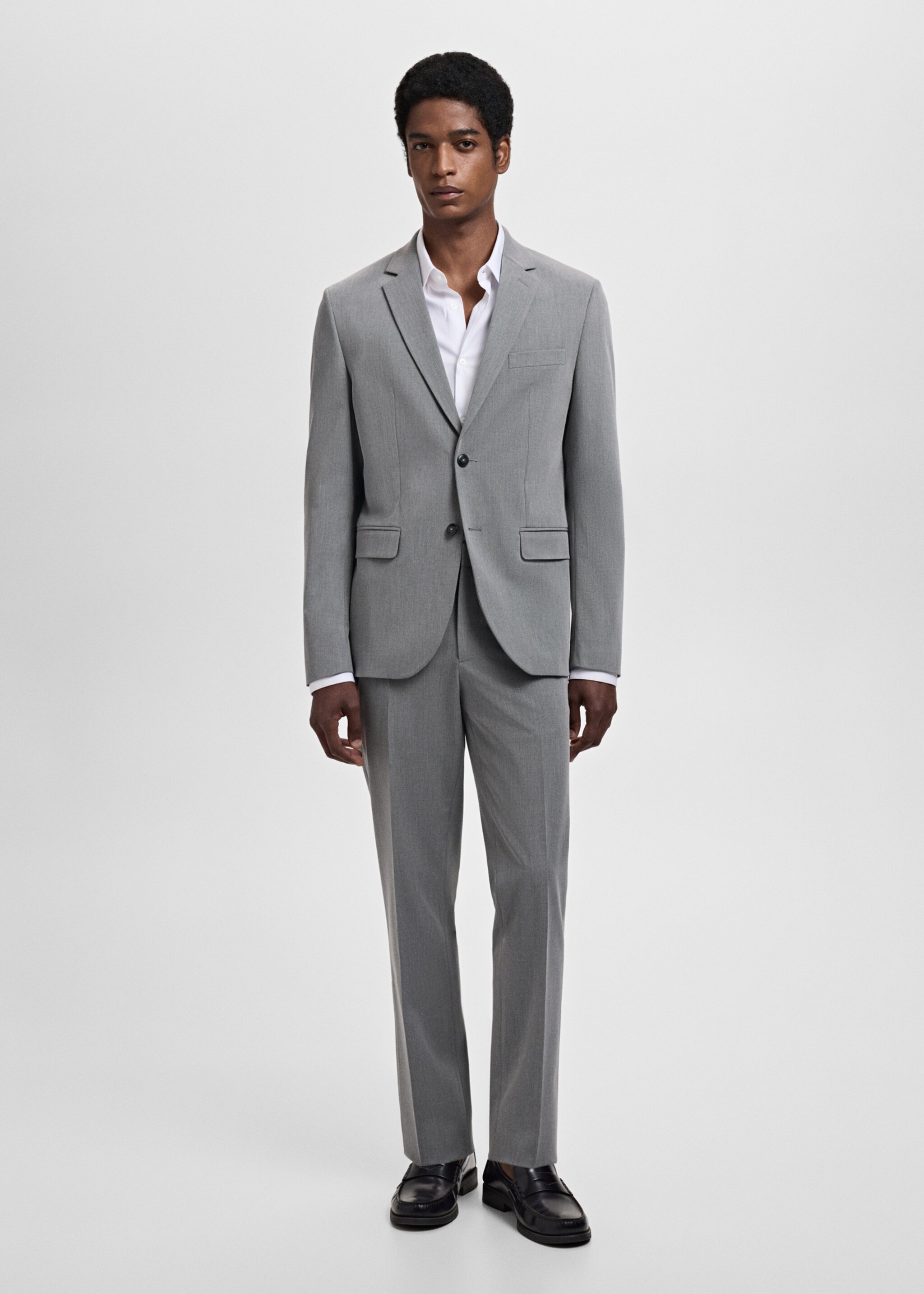 Stretch fabric super slim-fit suit trousers - General plane