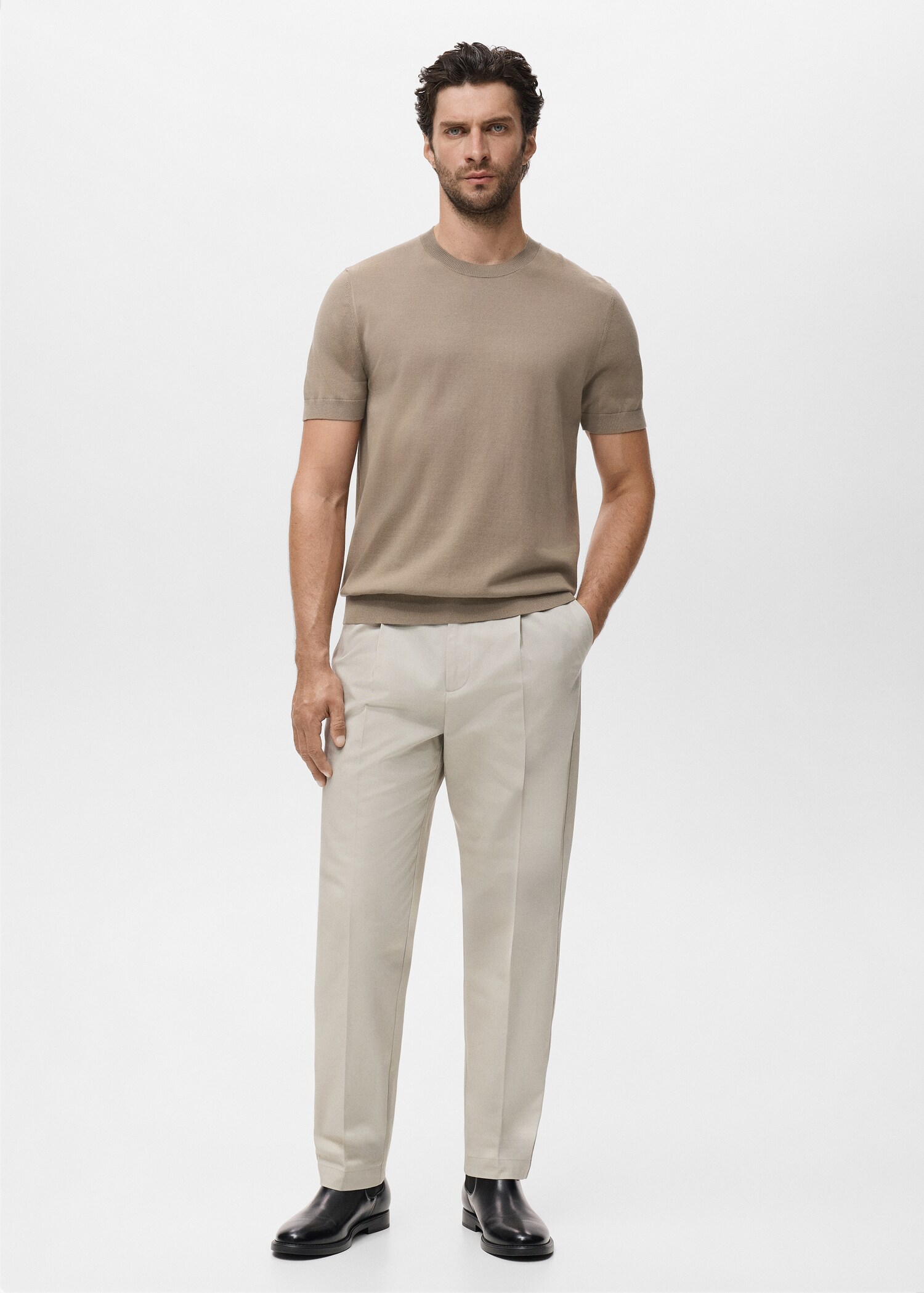 Cotton fine-knit t-shirt - General plane