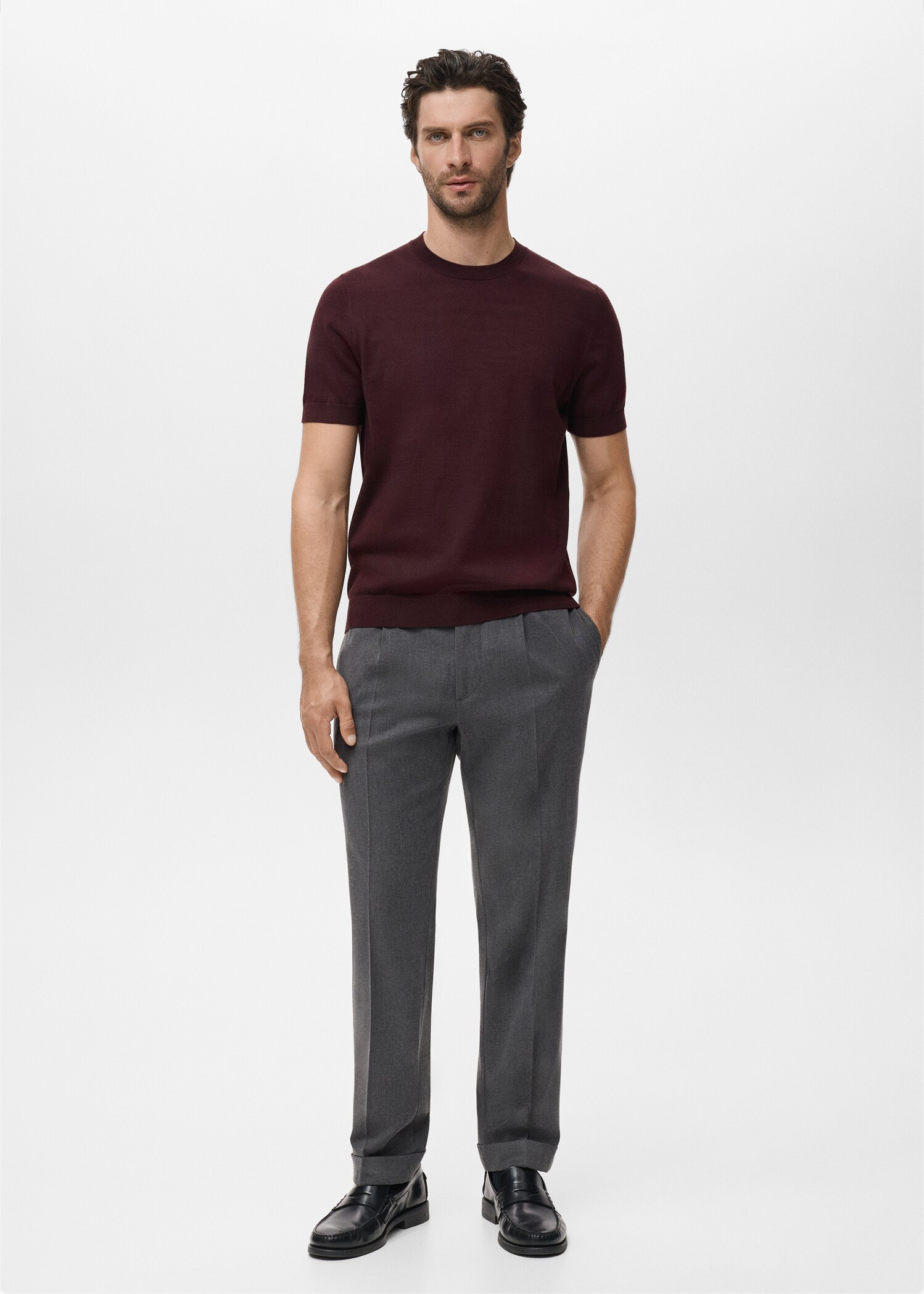 Cotton fine-knit t-shirt - General plane