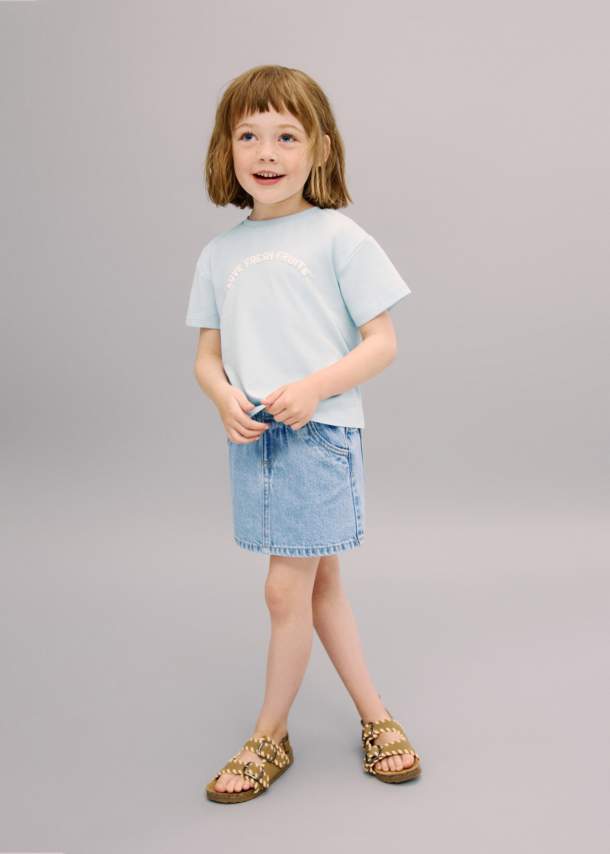 Paperbag denim skirt - General plane