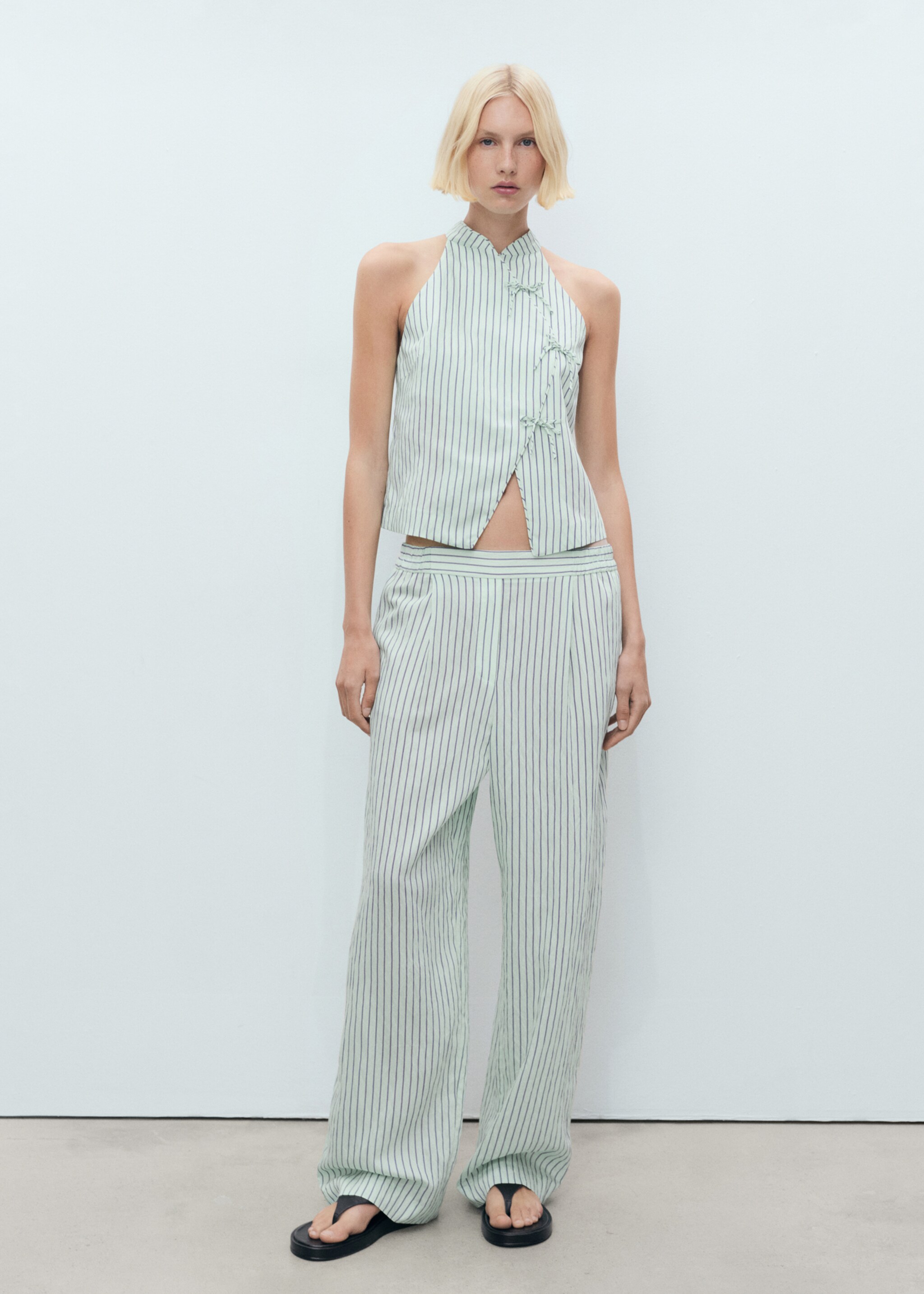 Striped flowy trousers - General plane