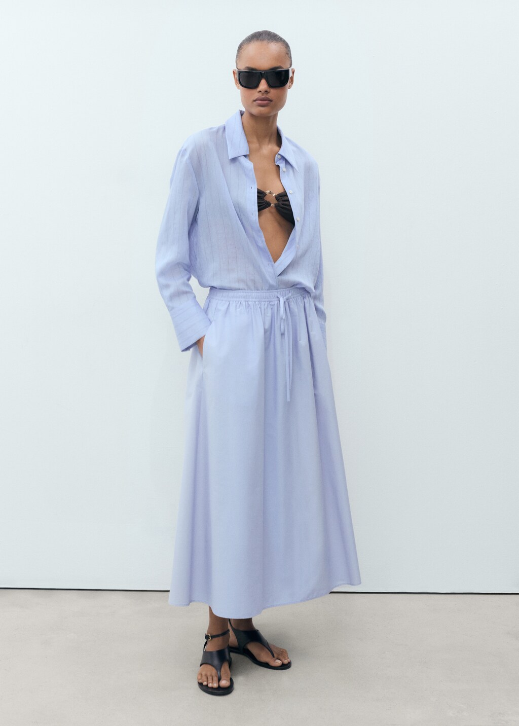 Flared cotton skirt - image 2