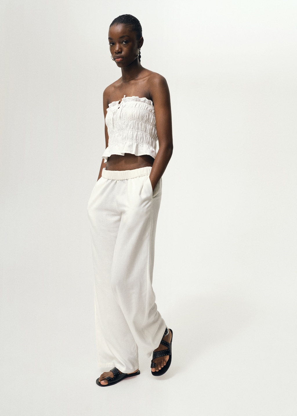 Embroidered crop top