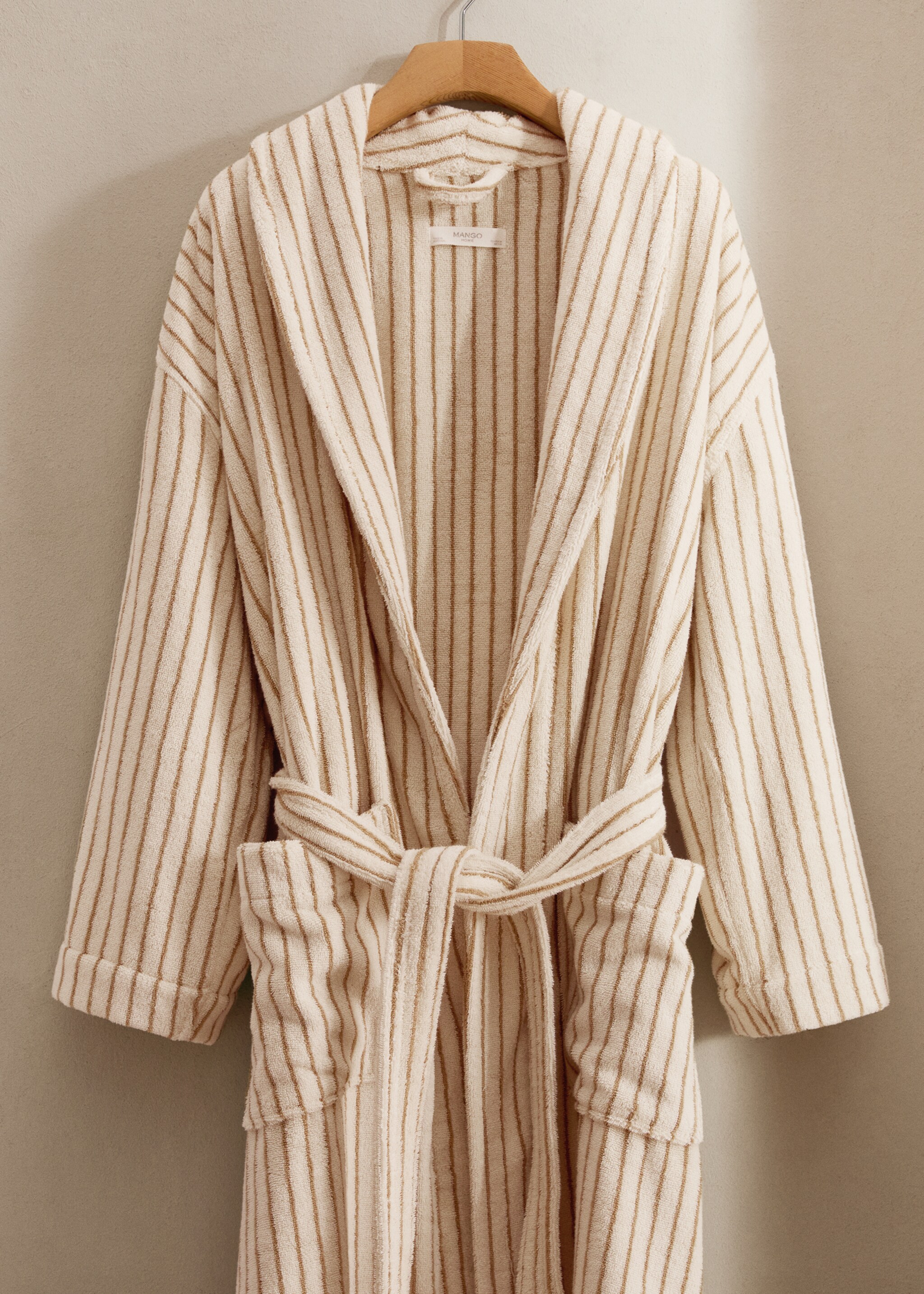 Two-tone striped bathrobe - General plane, Yellow. Ref: 17061554-00.
