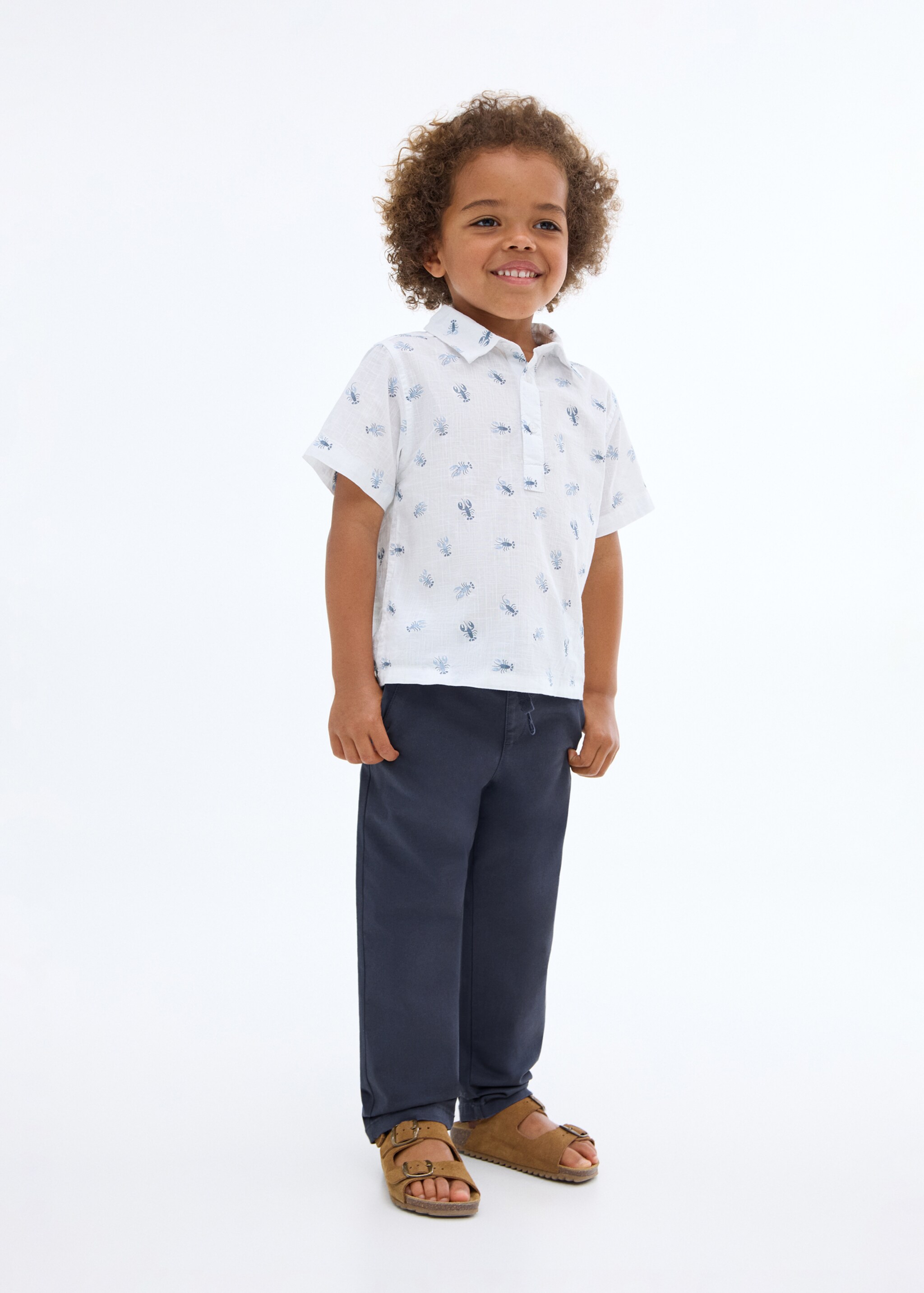 Drawstring cotton trousers - General plane