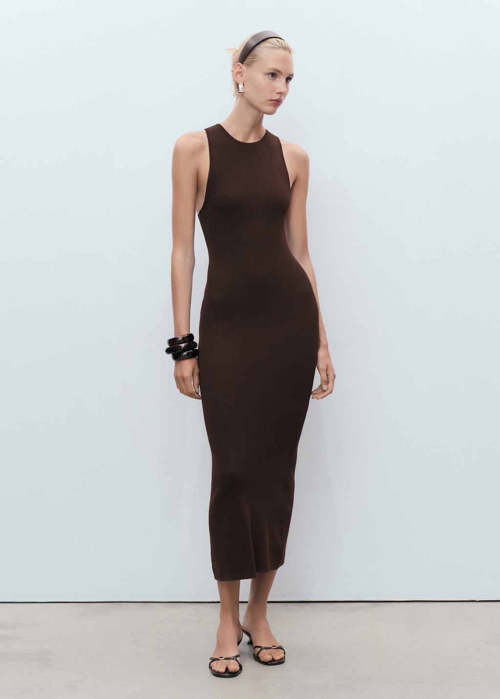 Mango Halter-neck knitted dress