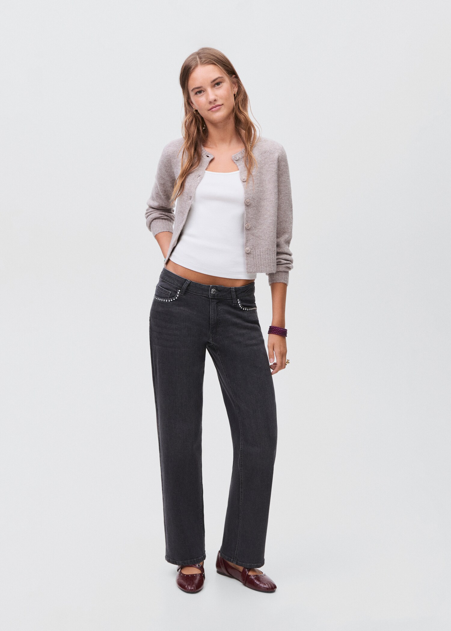 Straight-fit jeans with studs - General plane