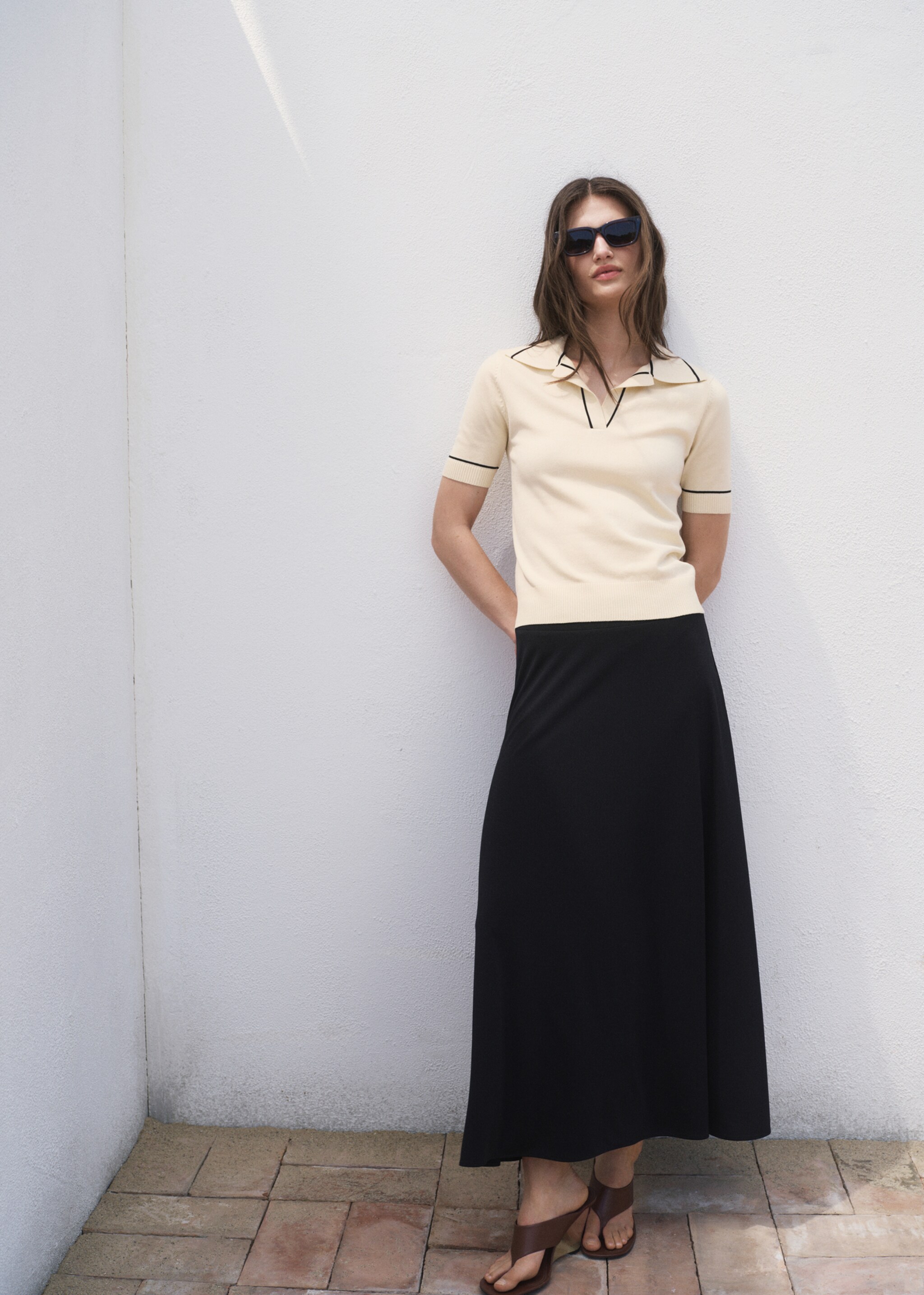 Polo-neck sweater with contrasting trims - General plane