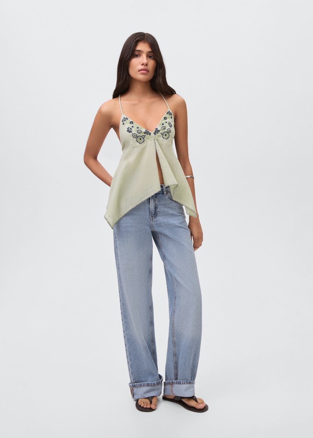 Bead embroidered top