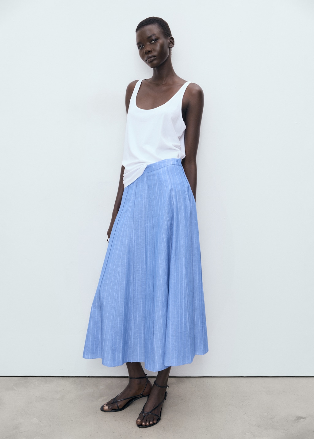 ◎mangomanyplease◎ MAY SHIRRING SKIRT (3colors) Angie Women's Tiered Printed Skirt with Smocked Waistband