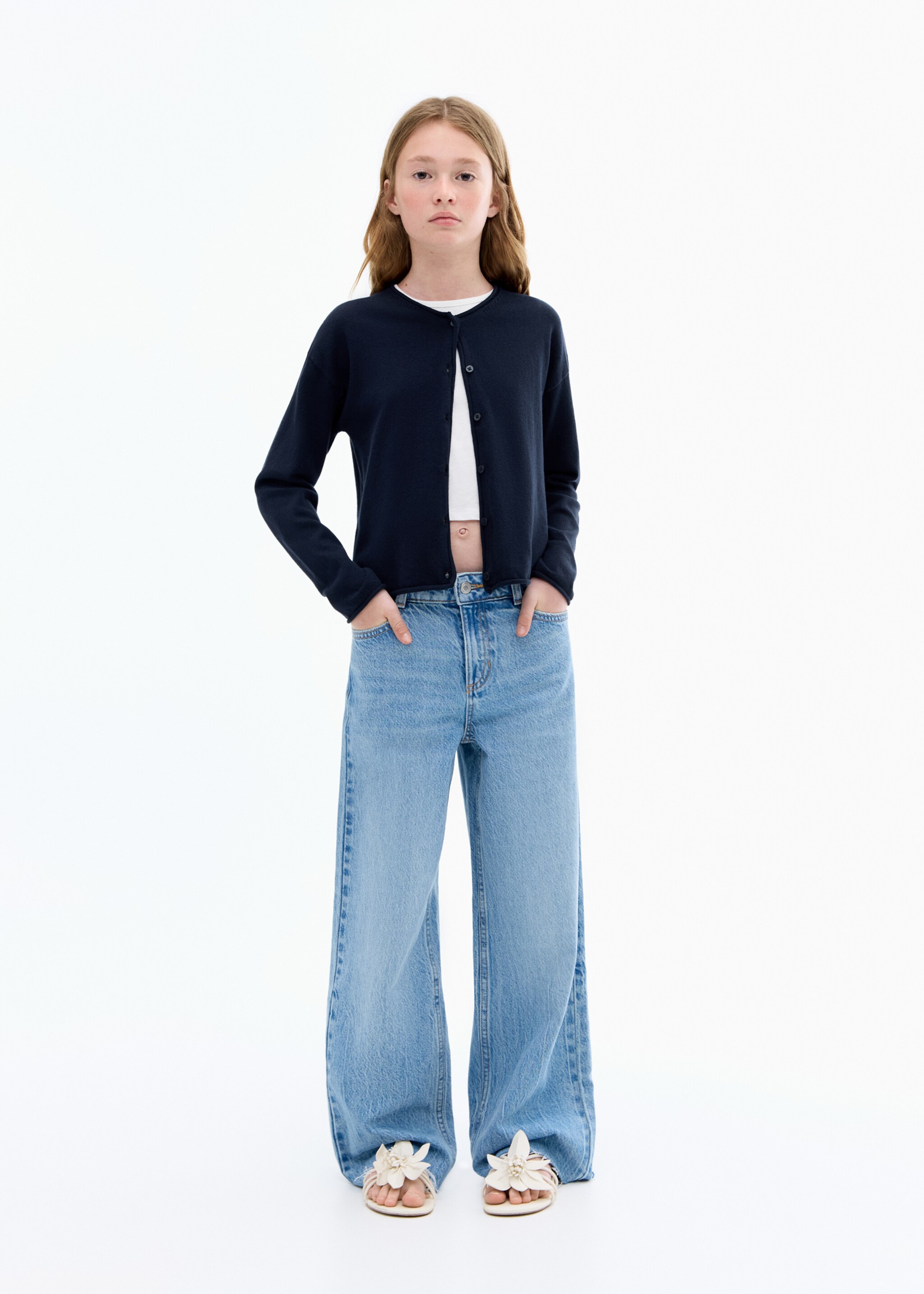 Cardigan maille manches longues - Plan général