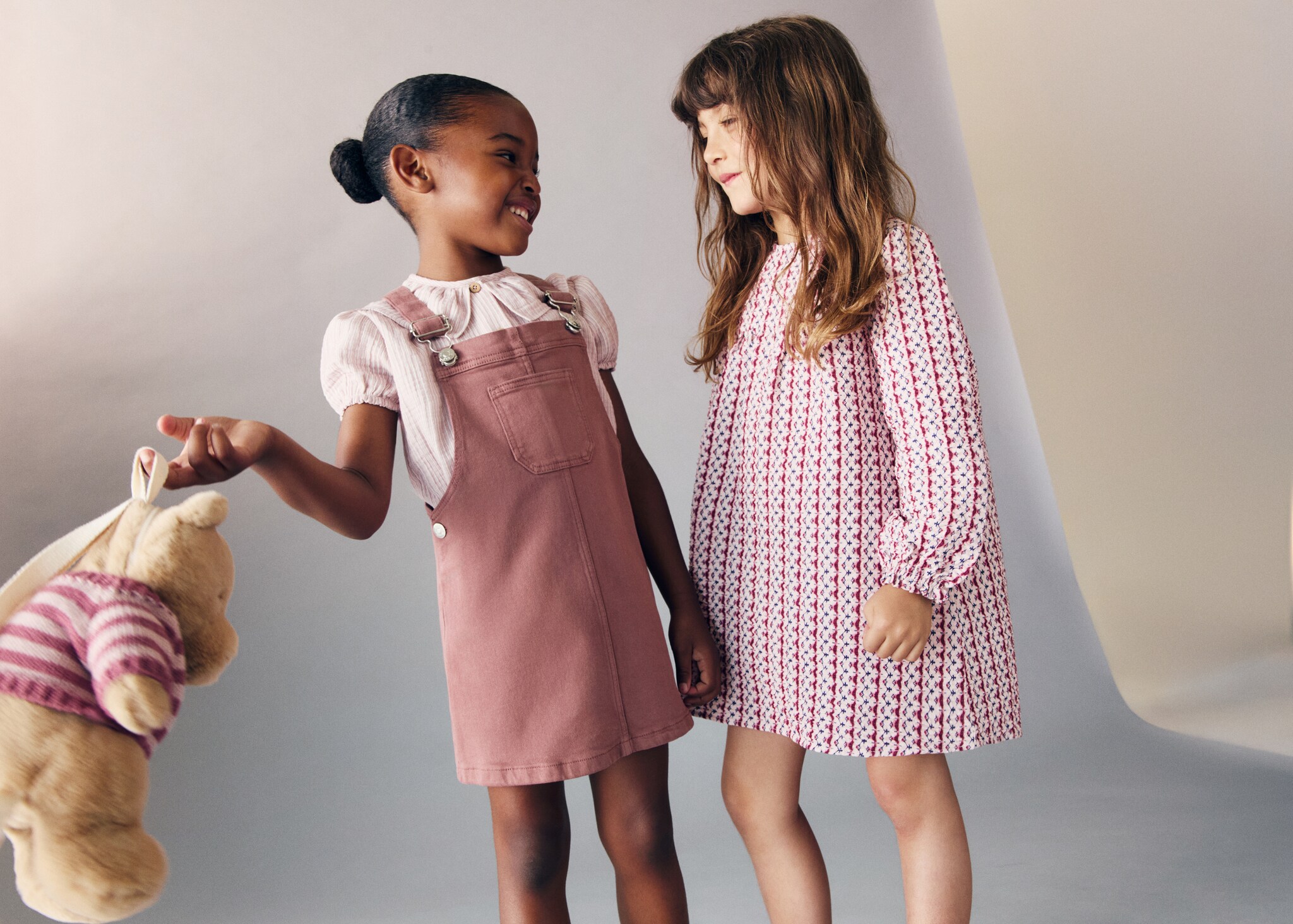 Pocket denim pinafore dress - General plane