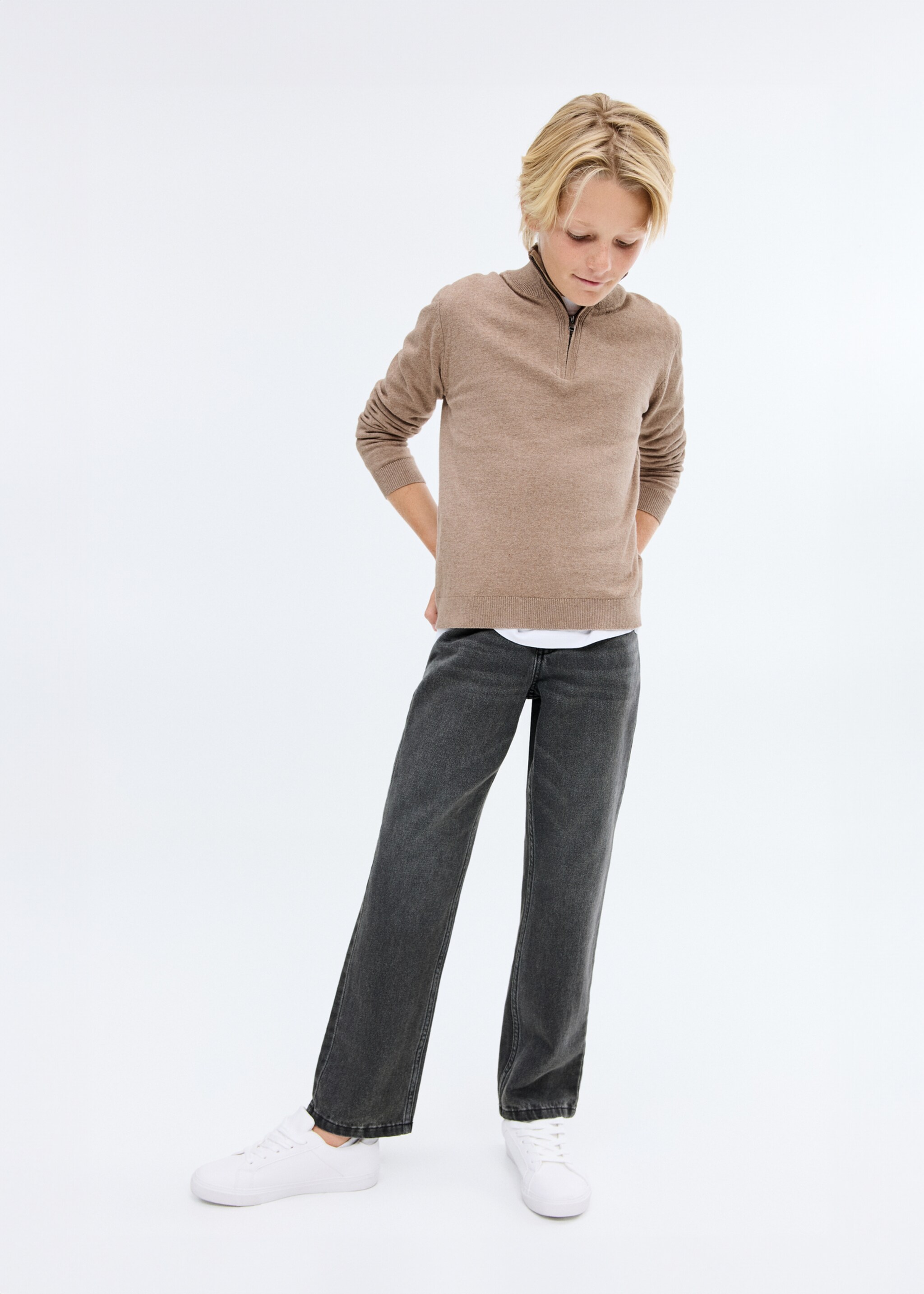 Regular straight jeans - General plane, Black denim. Ref: 17063303-00.