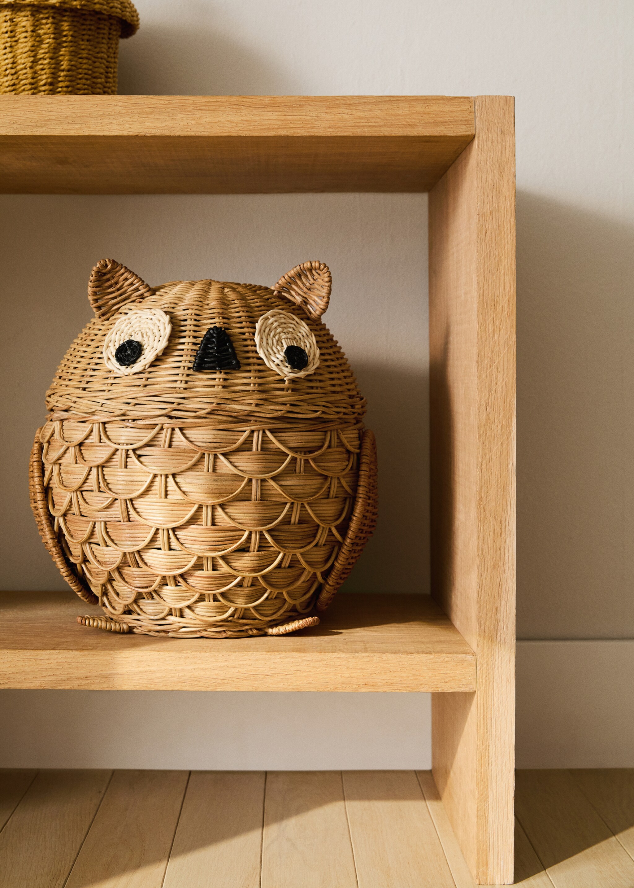 Rattan owl children’s basket - General plane, Brown. Ref: 17063322-00.