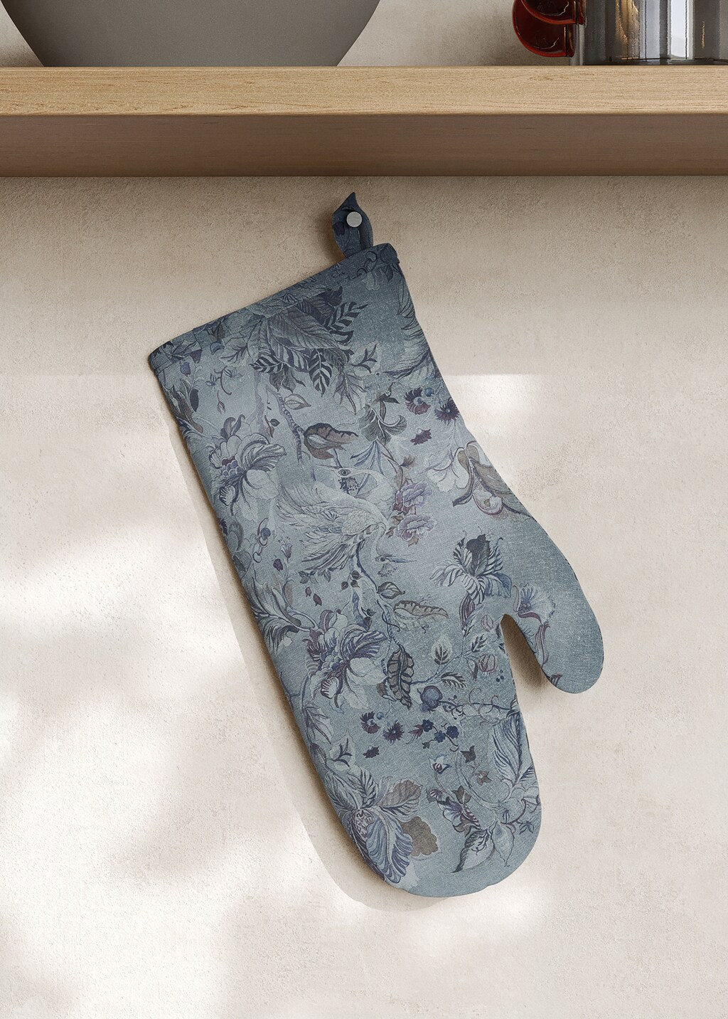 Cotton-linen printed mitt