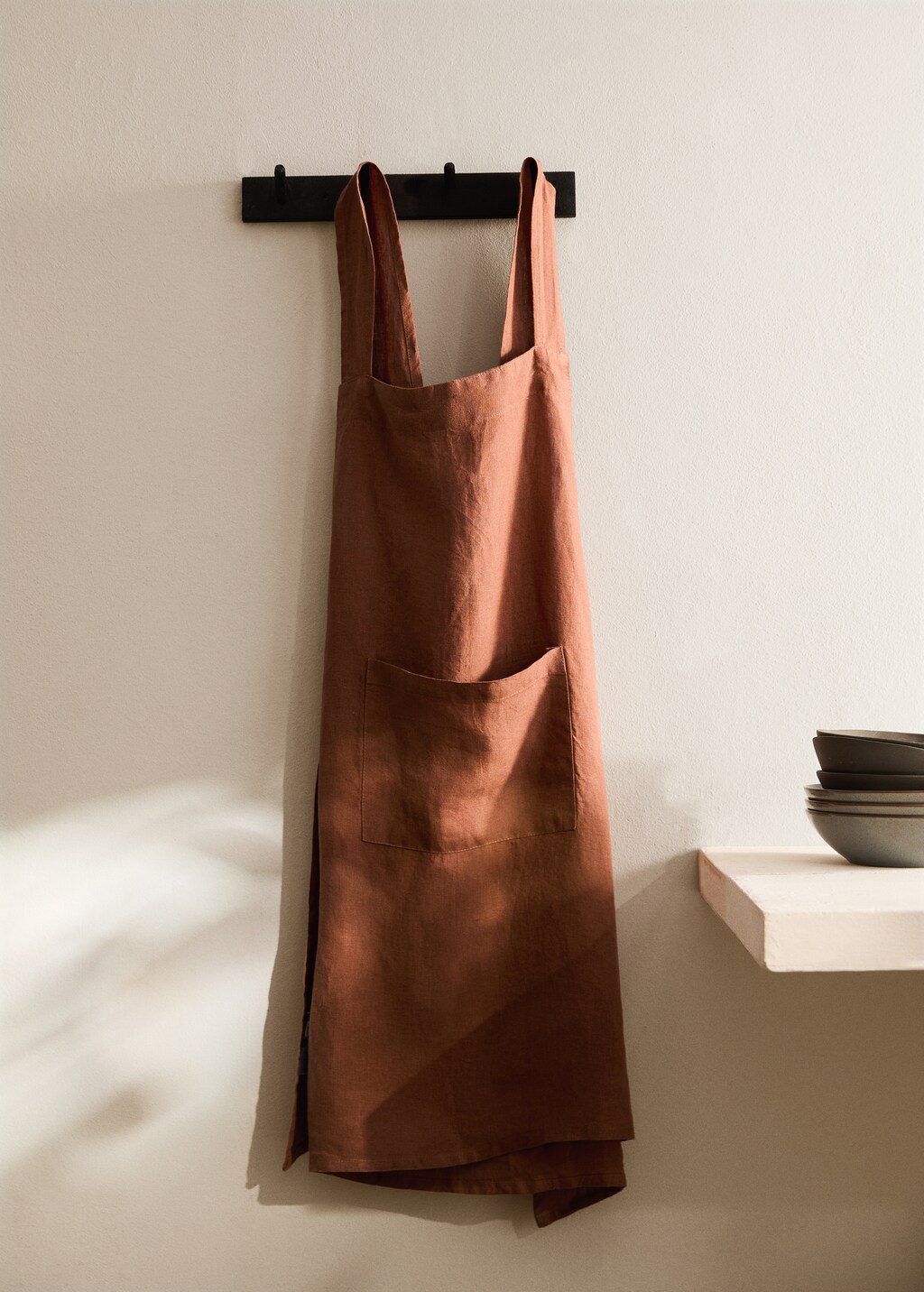 Overdyed linen apron