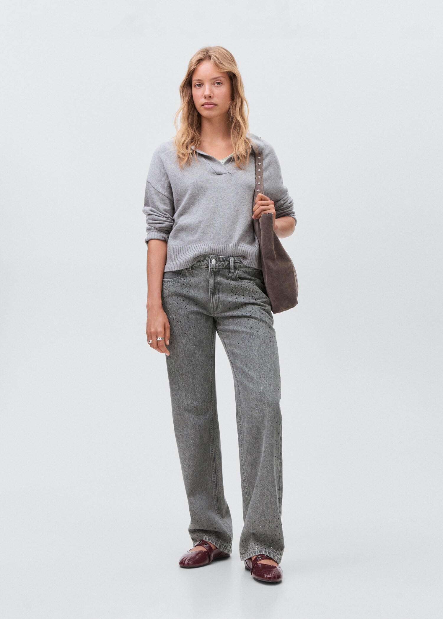 Jeans straight strass - General plane